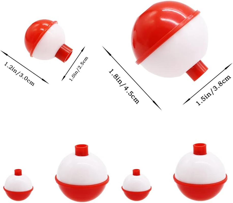 60 Pcs Fishing Float, Hard ABS Fishing Bobber Bulk, 1/1.5 Inch image number 2