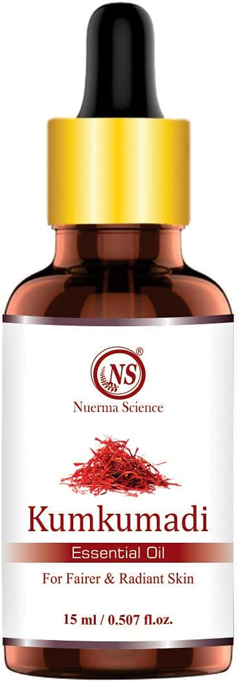 Nuerma Science Kumkumadi Essential Oil - Skin Lightening, Dark Circle Removal, Clear Spot Less Skin, Dark to Lighten Dark Patches, Glowing Skin - 15 ML image number 3