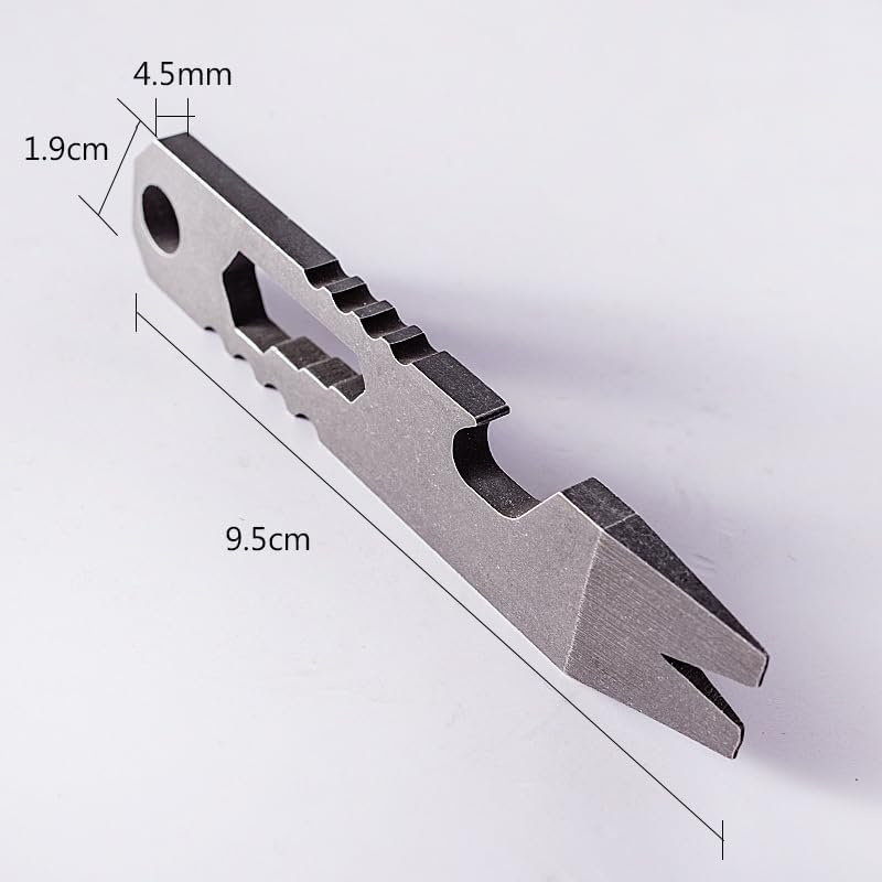 Micro Wrench Multi-Tool, Stainless Steel Construction, for Keychain, Auto, Camping, Hardwarepry Bar Titanium Bottle Opener Keychain Screwdriver