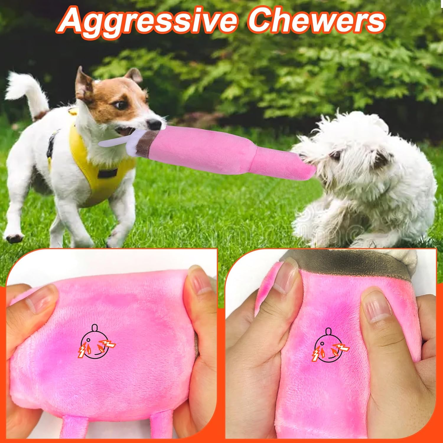 BABORUI Cute Squeaky Dog Toys Cup, Soft Tumbler Funny Dog Toys for Aggressive Chewers, Safety Design Dog Toys for Small/Medium/Large Dog Exercise and Accompany(Pink) - Pink Tumbler image number 5