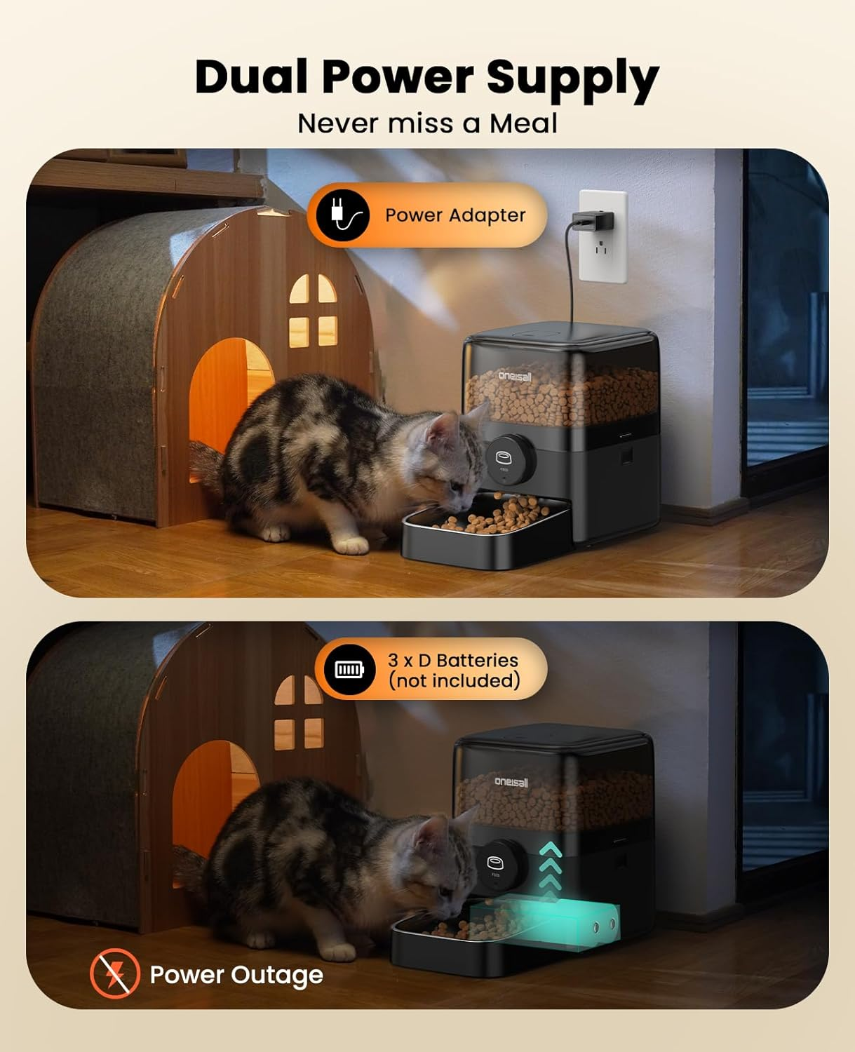 Oneisall PF05DAE 3L Automatic Cat Feeder image number 1