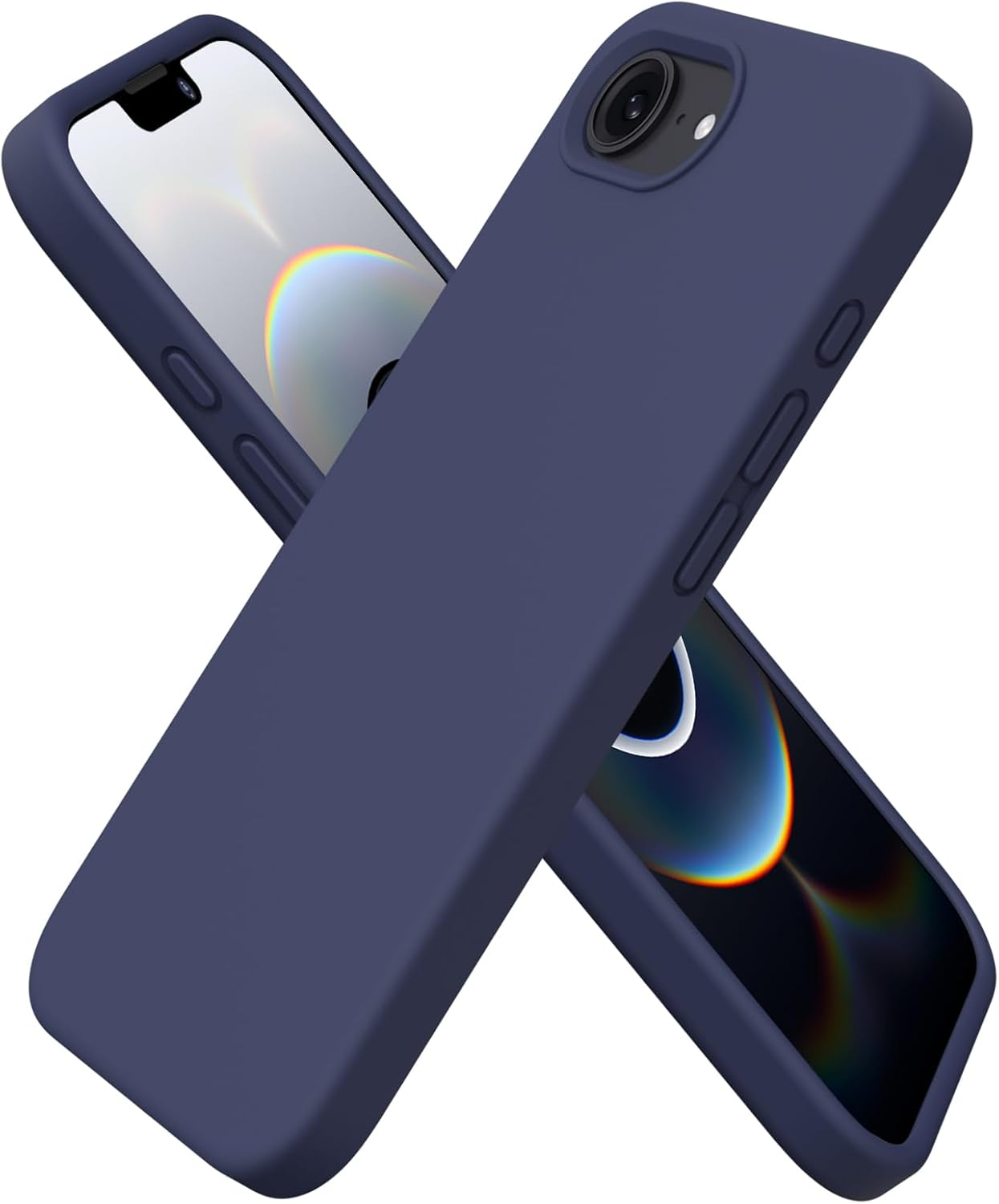 ORNARTO Compatible with Iphone 16E Case 6.1"(2025), Liquid Silicone 3 Layers Full Covered Soft Gel Rubber Phone Case,Shockproof Protective Cover with Anti-Scratch Microfiber Lining-Chalk Pink