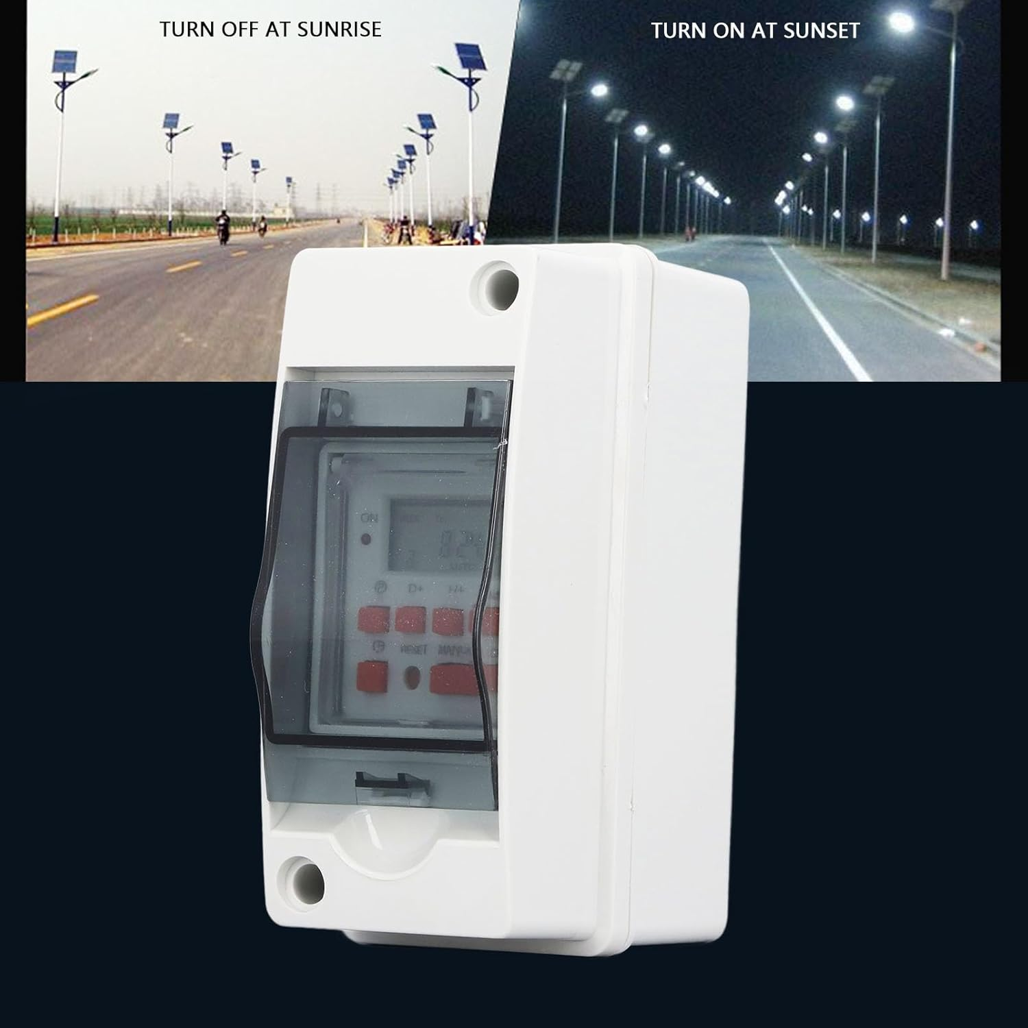 Programmable Digital Timer Switch, 7 Day 28 on off Timer Settings Wall Timer Switch with Waterproof Box, LCD Display Programmable Digital Switch Timer for Indooroutdoor