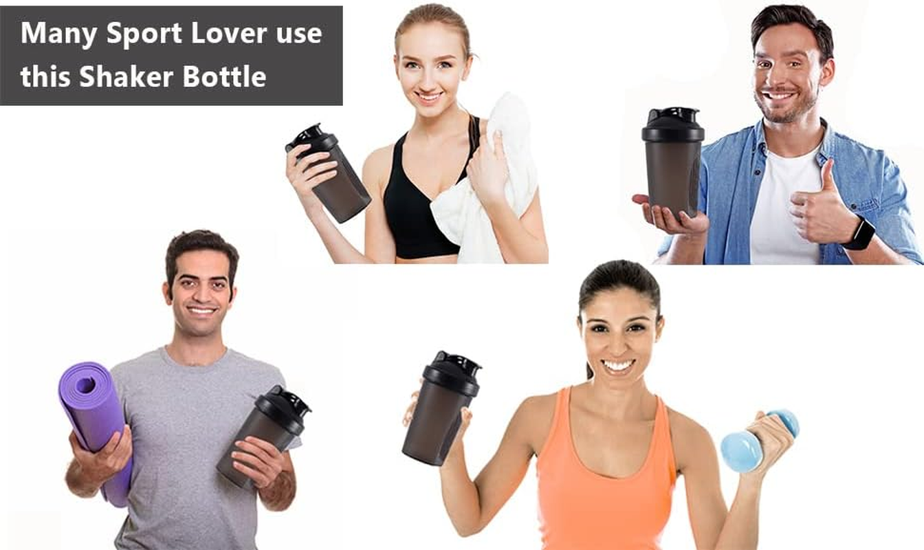 Shaker Bottle Protein Shakes and 16-Ounce/400Ml Shakers Bottles with Whisk Balls,Non-Bpa Plastic(Purple+White(2Pcs)) image number 6