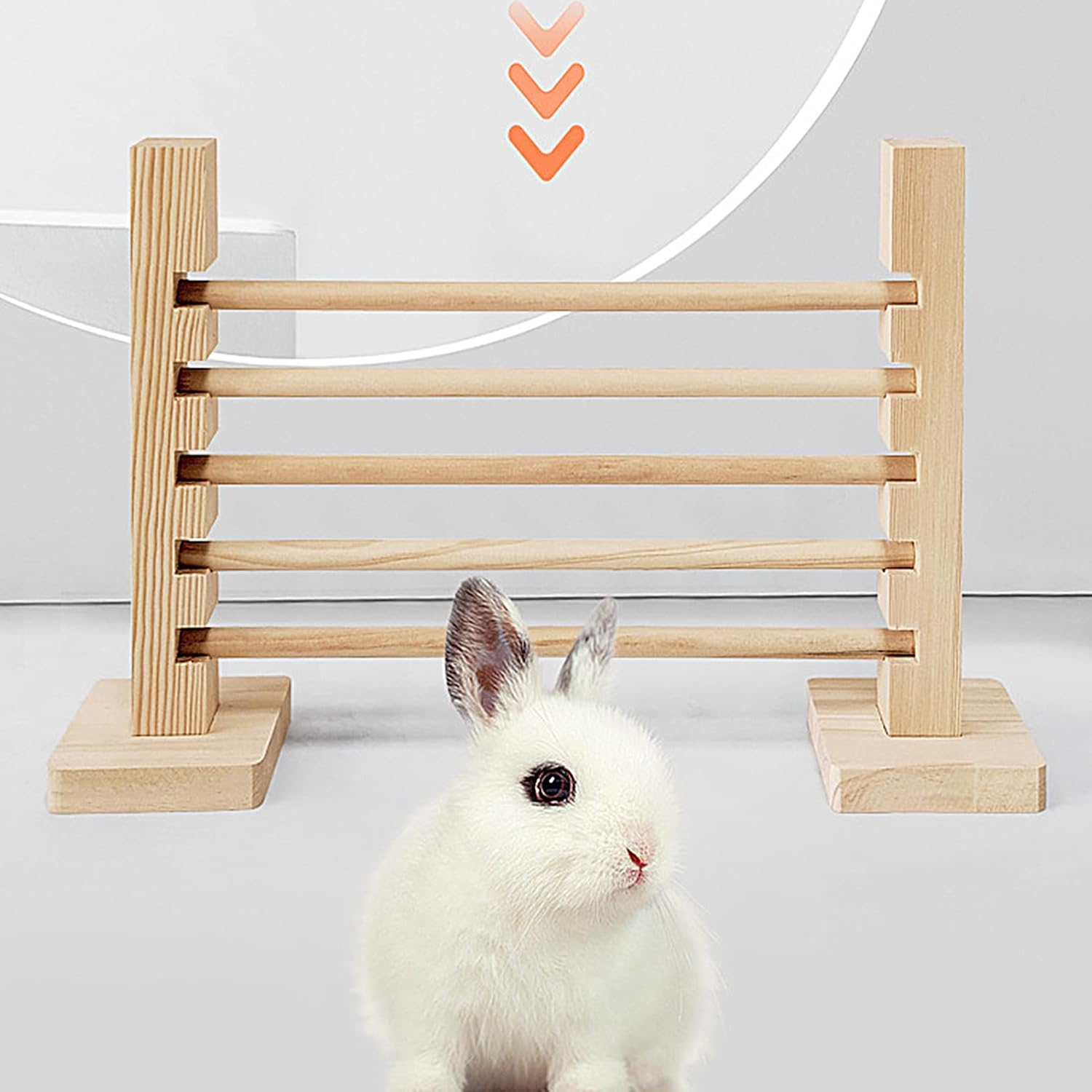 Bunny Jump Bar,Wooden Rabbit Obstacle Exercise Toy - Adjustable Height Small Animal Toy, Training Games for Ferret Chinchilla Indoor Outdoor image number 2