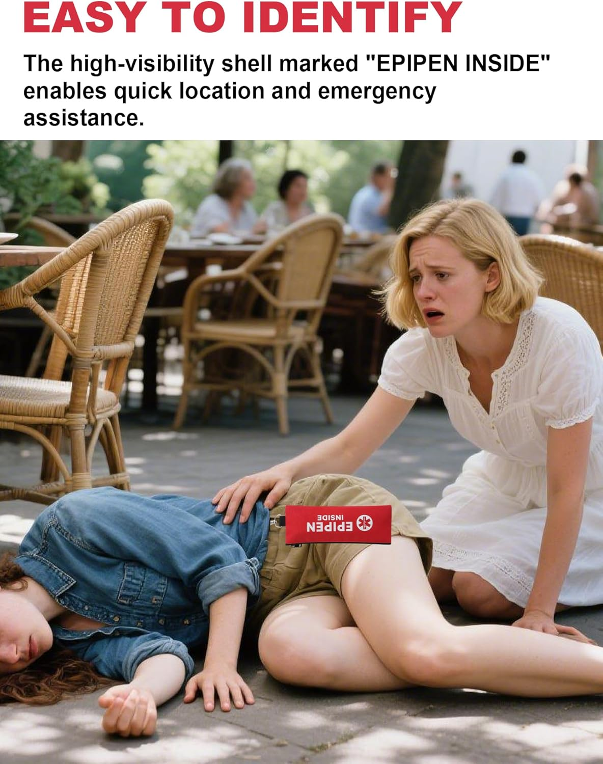 YOUSHARES 2Pack Epipen Carry Case for 2 Epipens Insulated, Portable Epipen Holder Bag with Carabiner, Waterproof Travel Epipen Case for Allergies, Asthma, Sports & Outdoor Emergencies(Red) image number 3