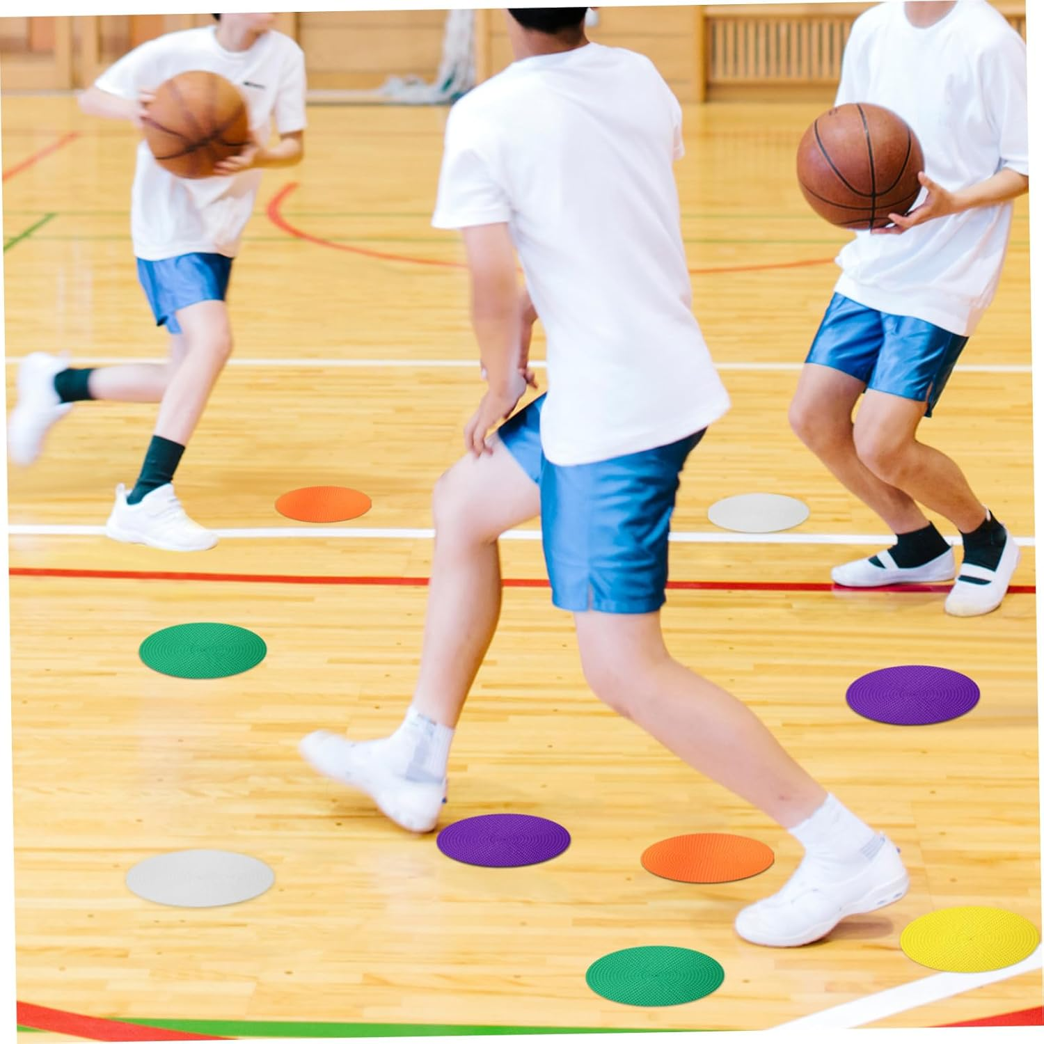 JOINPAYA Spot Markers 14 Pcs round Flat Non-Slip Discs for Boys and Girls Agility Training and Classroom Activities Soft Sturdy Material