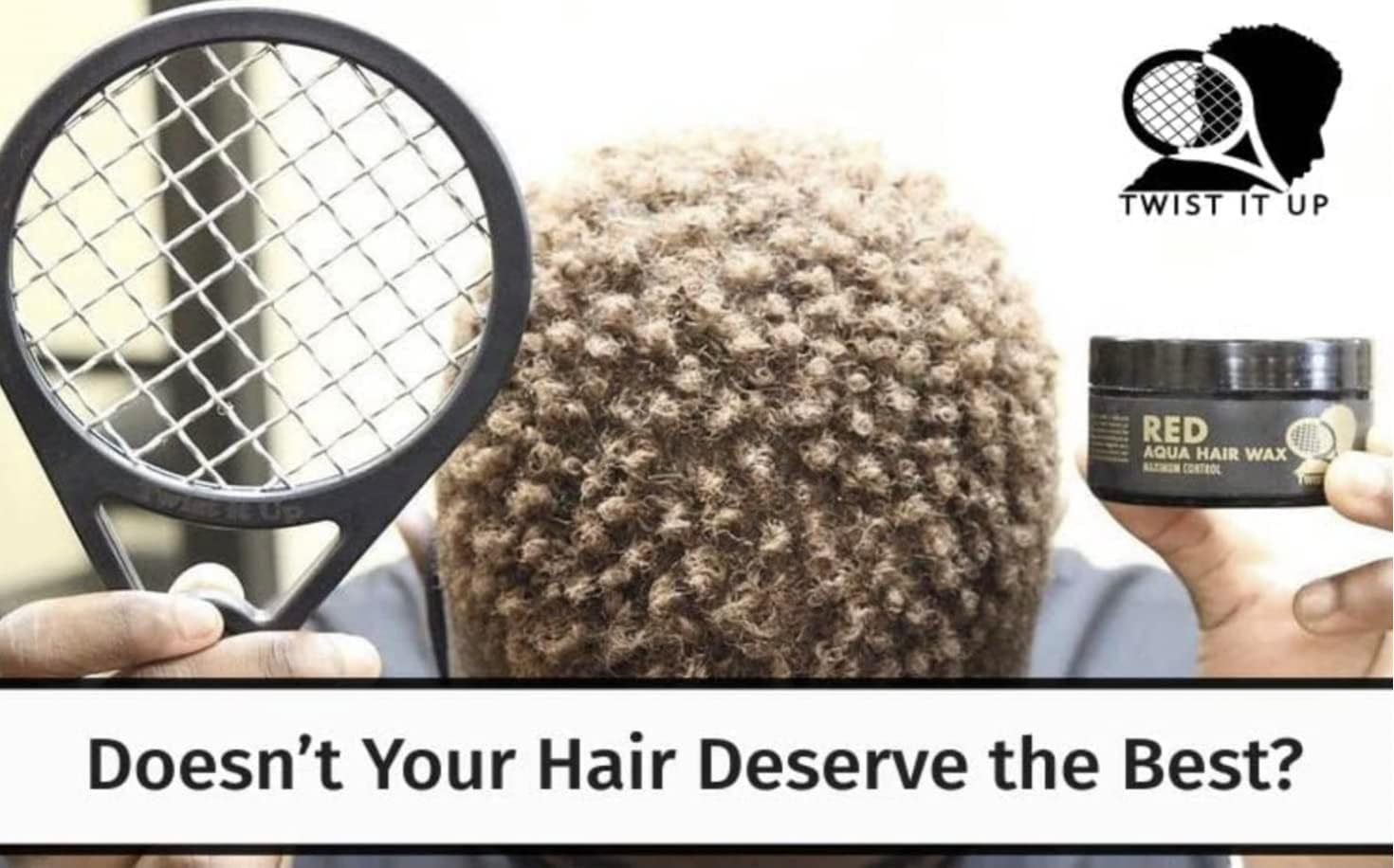 Twist It up Comb (Bond Black) - Alternative for Hair Sponges, Creates Curls and Twists for Black Men, Tennis Racket Design - Blue image number 7