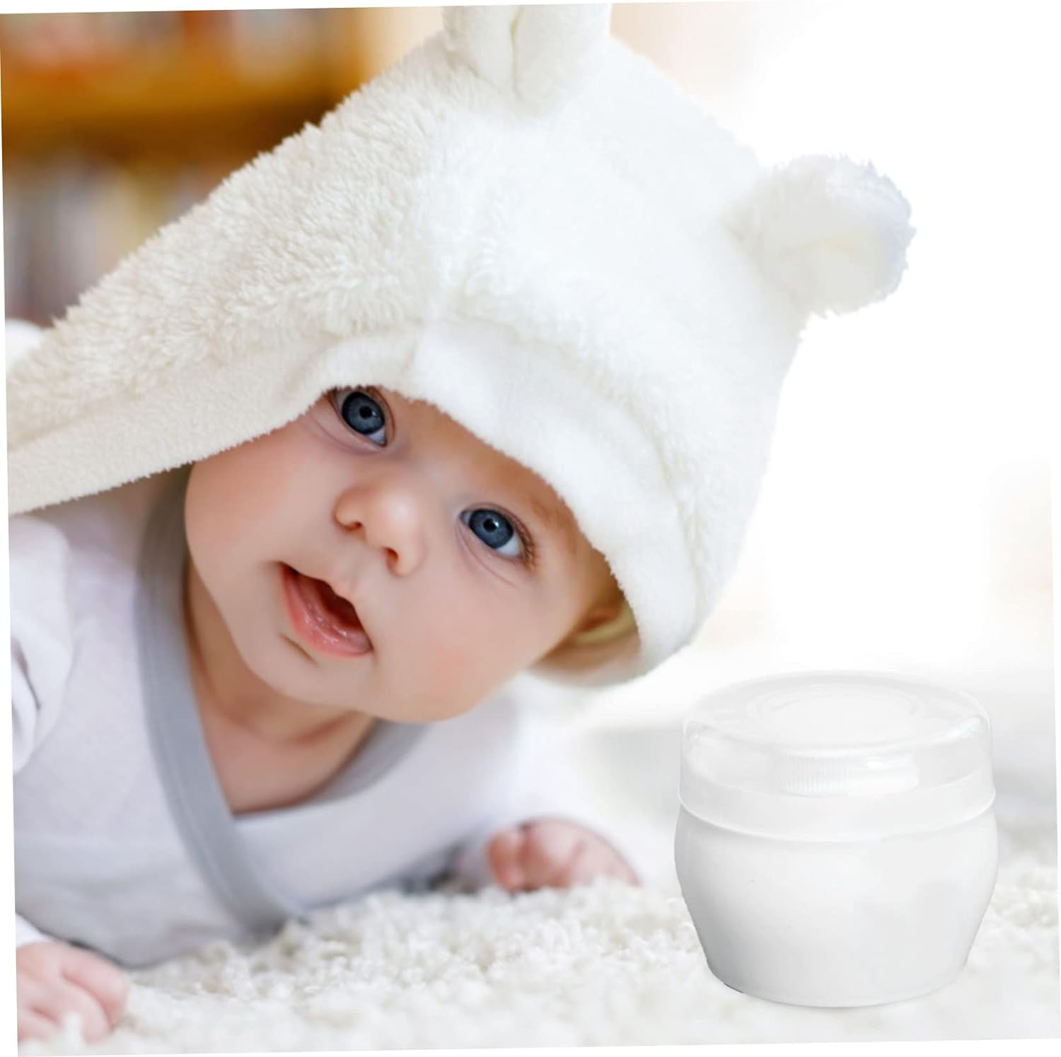 Toddmomy Baby Powder Kids Bath Set Infant Bath Sponge Kids Bath Sponge Talcum Powder Puff Case Body Powder Puff Sponge Box Baby Puff Box Holder Powder Puff for Baby Fluff Powder Puff 2 Sets image number 2