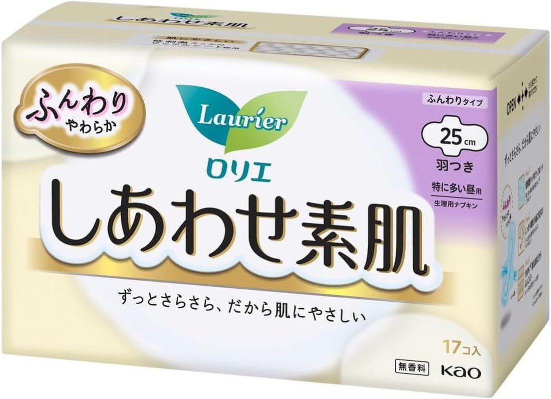 Laurier F 25Cm for Heavy to Moderate Days, 17 Pads with Wings