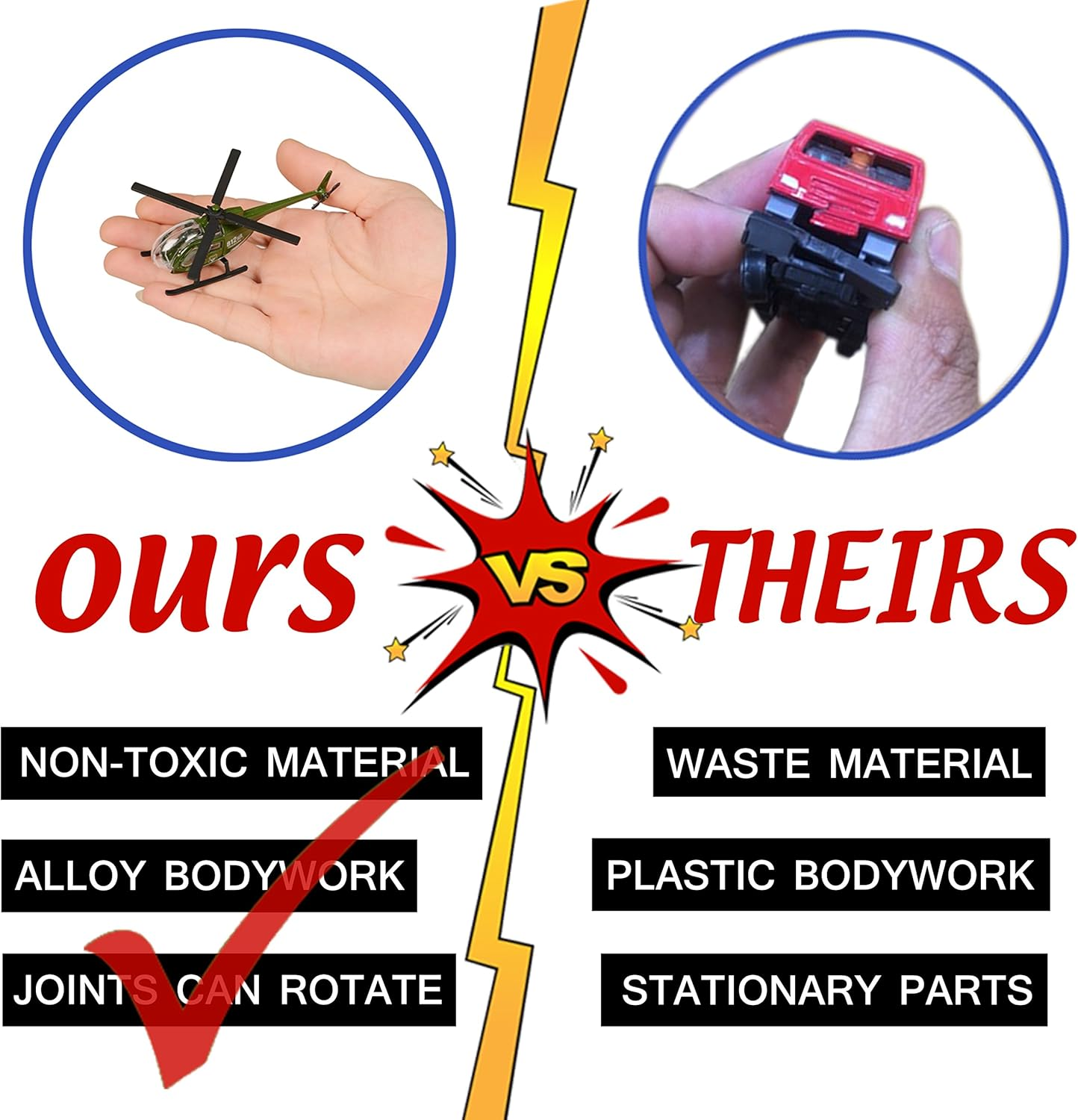 Die-Cast Military Vehicles6 Pack Assorted Alloy Metal Army Vehicle Models Car Toysmini Army Toy Tankjeeppanzeranti-Air Vehicleattack Helicopterscout Helicopter Playset for Kids Toddlers Boys image number 3