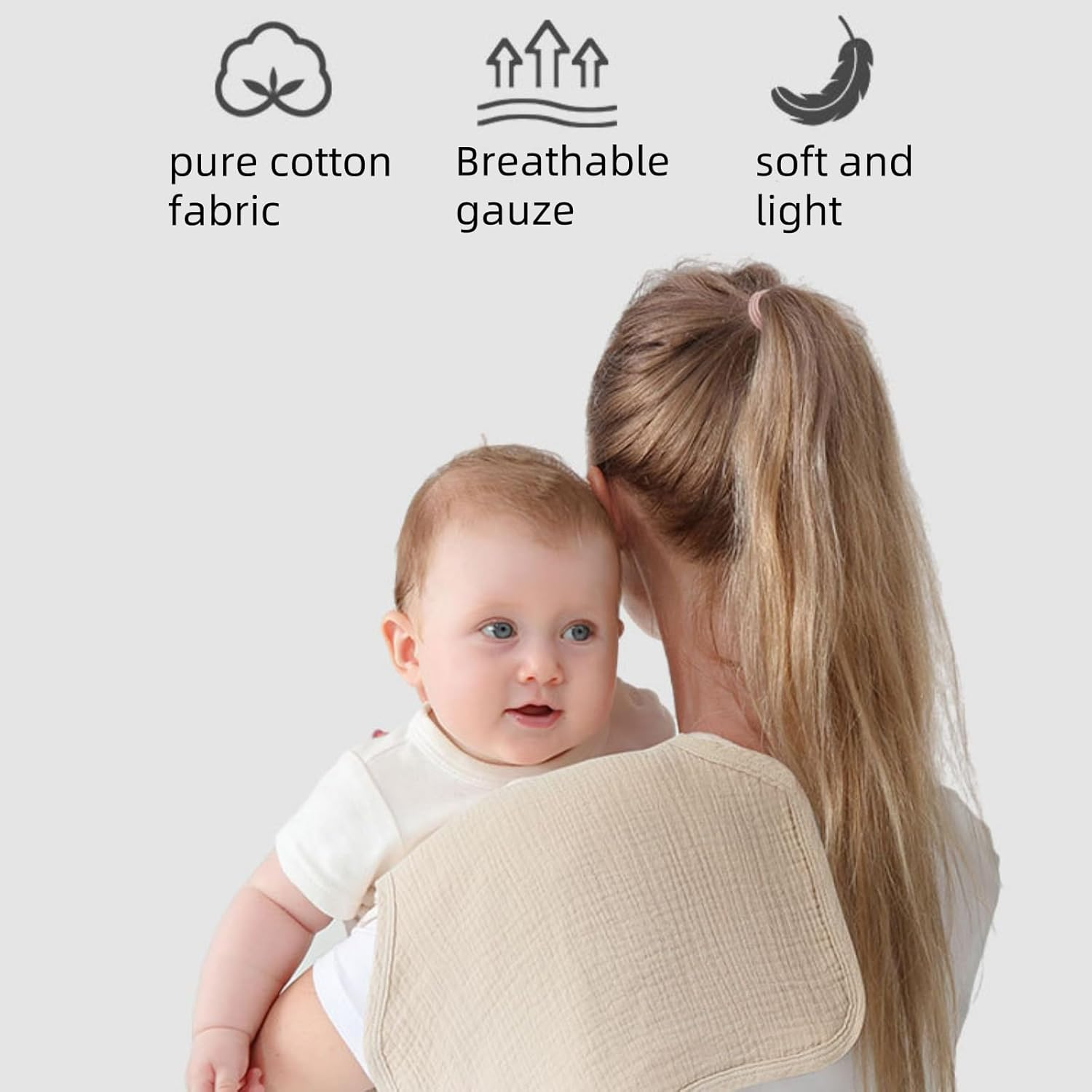 Agrap 7-Layer Pure Cotton Hiccup Cloth, 100% Cotton, 20 Inches X 10 Inches, Suitable for Baby Drool and Grooming, Soft, Safe, and Gentle Baby Bath Towel, Gender Free, Is the Best Gift Choice (Large) image number 4