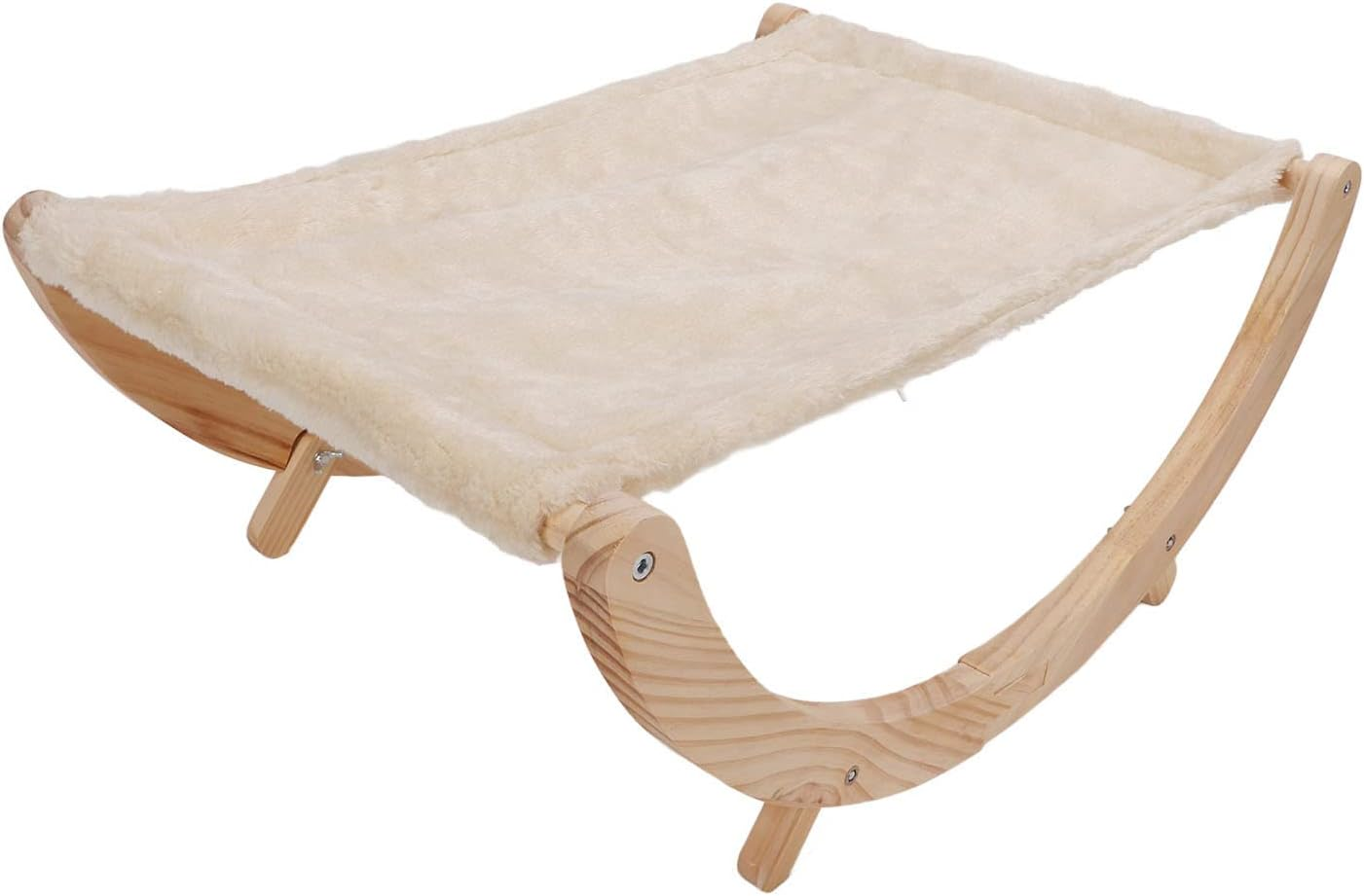 Elevated Cat Hammock Swing Bed,Wooden Cat Hammock Foldable Removable Breathable Slip Resistance Elevated All Seasons Cat Swing Bed for Cats Puppies image number 3