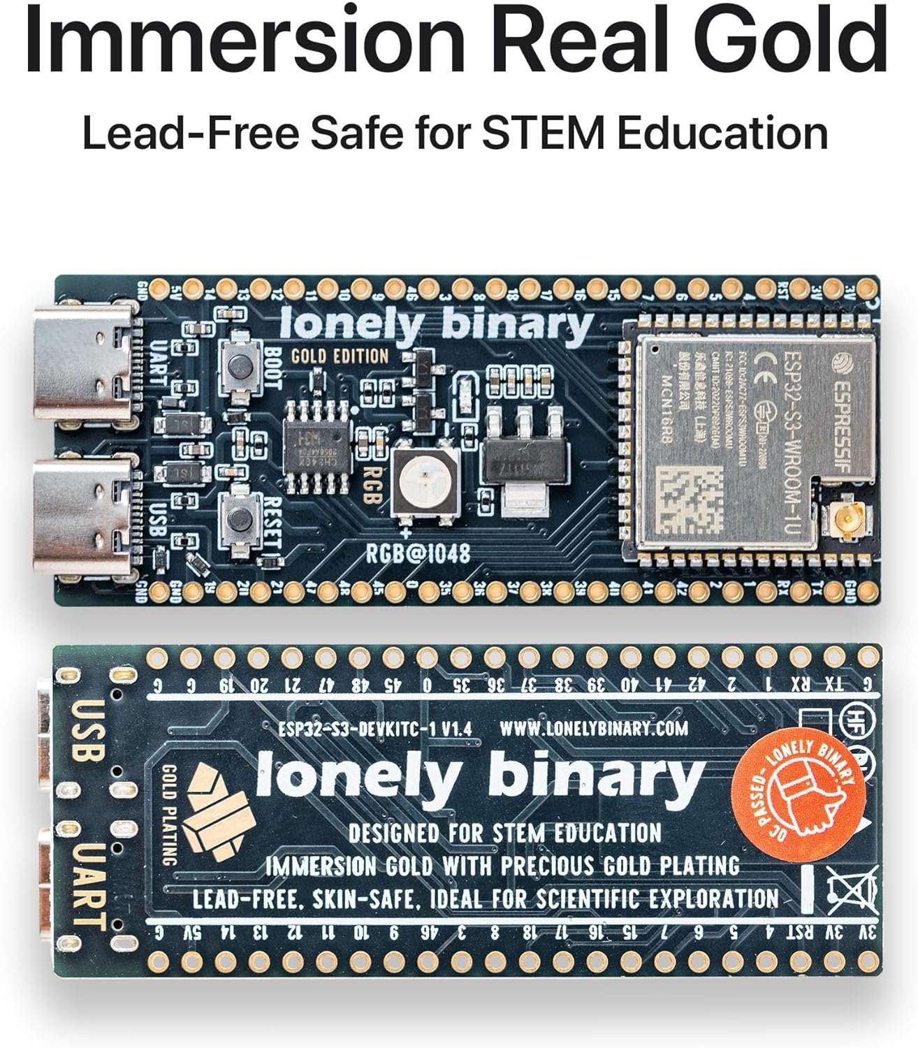 ESP32-S3 Gold Edition Dev Board: 16MB Flash, 8MB PSRAM, IPEX Antenna, Dual Type-C, Lead-Free &ndash; Compatible with Arduino, Micropython & ESP-IDF N16R8 (16MB +Antenna) image number 5