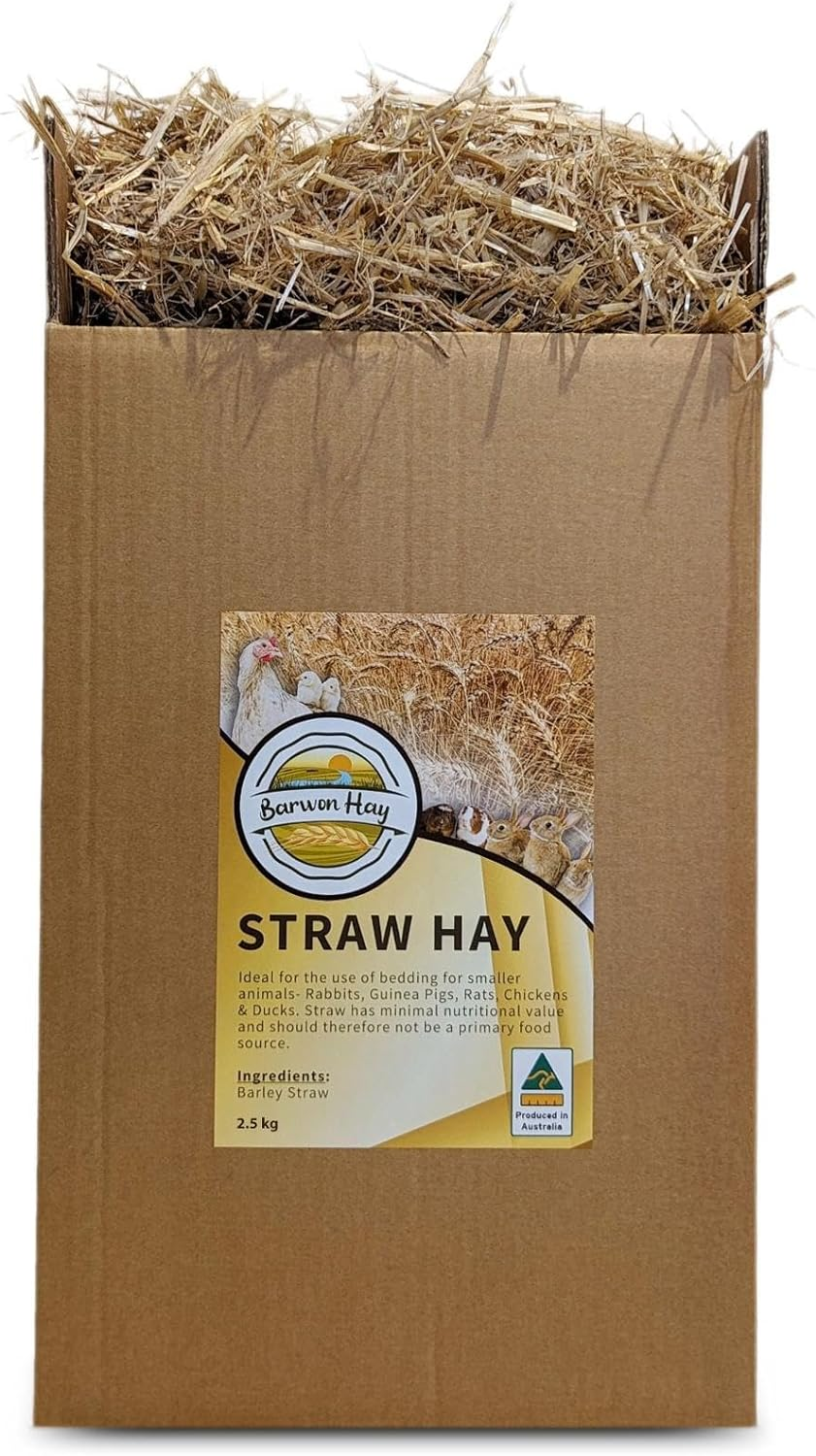 Straw Hay 2.5Kg - Animal Bedding for Chickens, Guinea Pigs, Rabbits, Rats, Mice