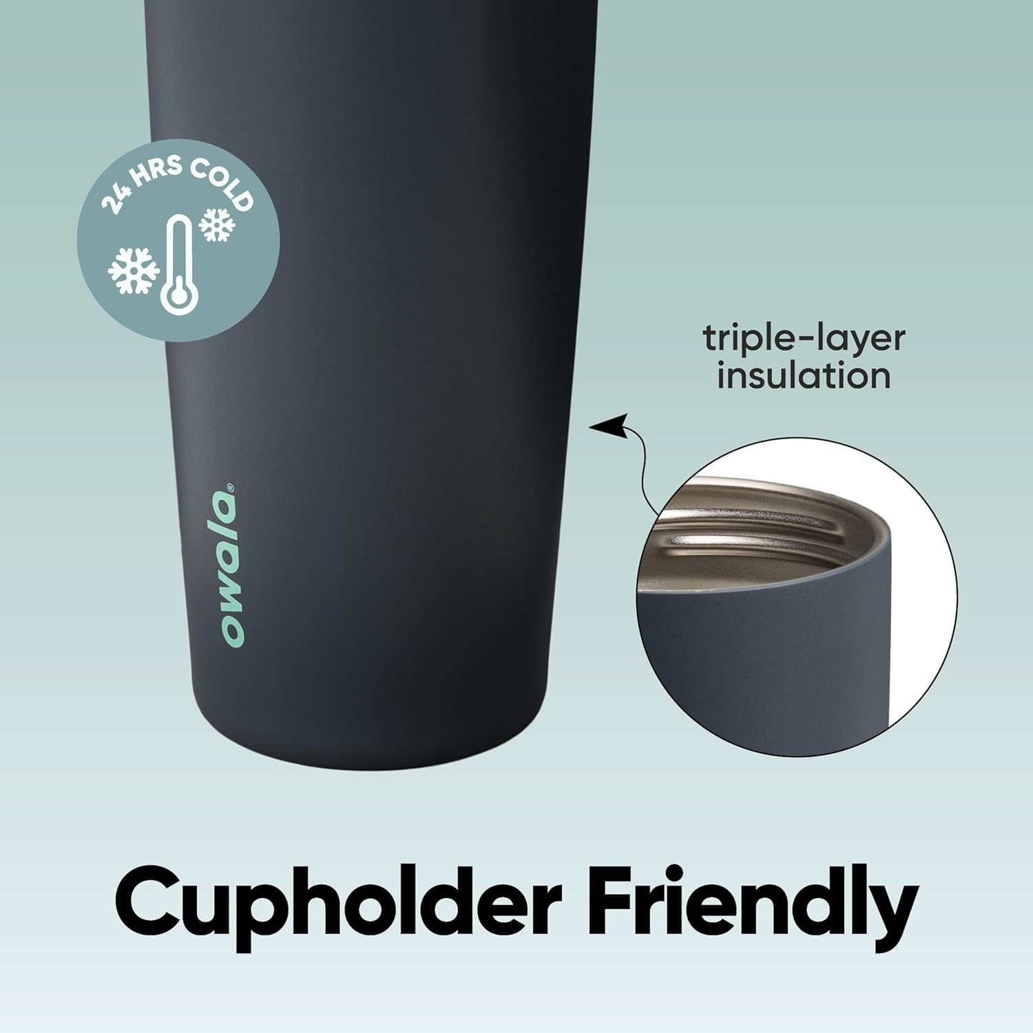 Owala Freesip Sway - Stainless Steel - 30-Oz. - Grey (Foggy Tide) (Amazon) image number 3