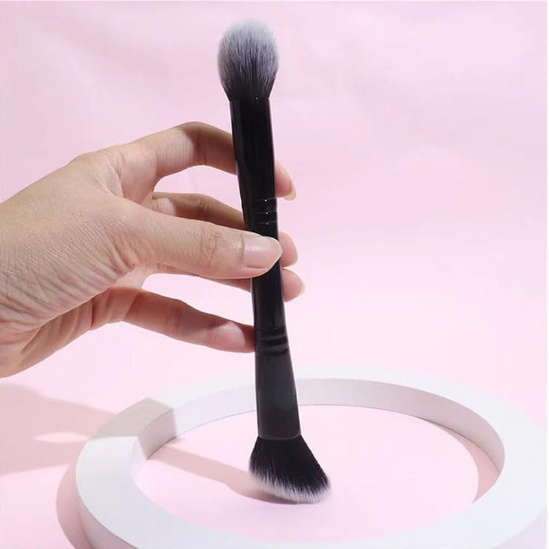 3 Pieces Professional Makeup Brush Set, Dual-Ended Cream and Powder Brushes, 2 in 1 Dual-Ended Foundation Brush Multi-Functional Portable Beauty Brushes for Girls Women, Multi-Functional image number 3
