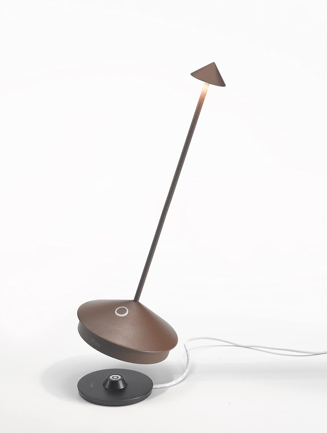 Zafferano, Pina Lamp, Rechargeable and Wireless Table Lamp with Touch Control, Suitable for Indoor and Outdoor Use, Dimmer, 2200-3000 K, Height 29 Cm, Colour Corten