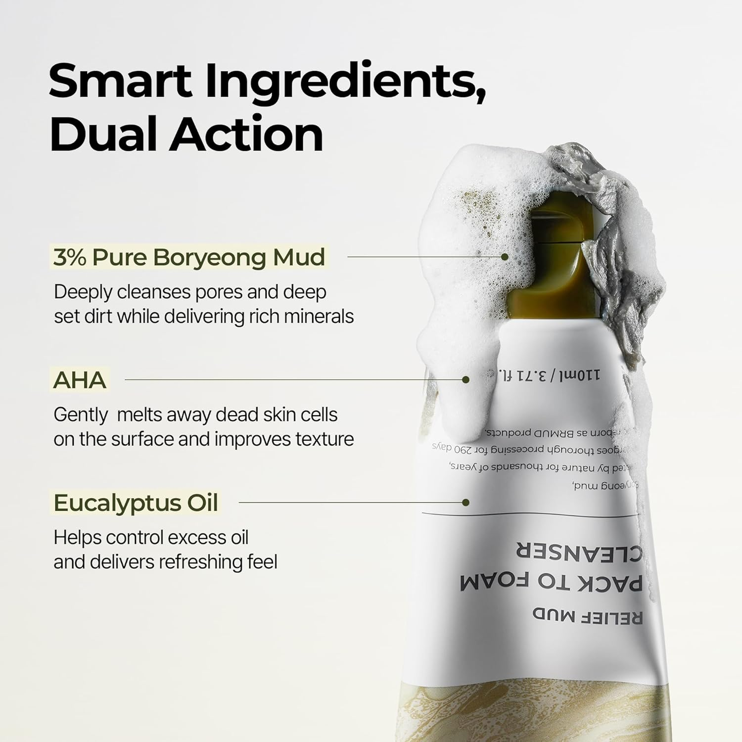 Recovery Mud Pack to Foam Cleanser by Brmud for Unisex - 3.71 Oz Cleanser image number 1