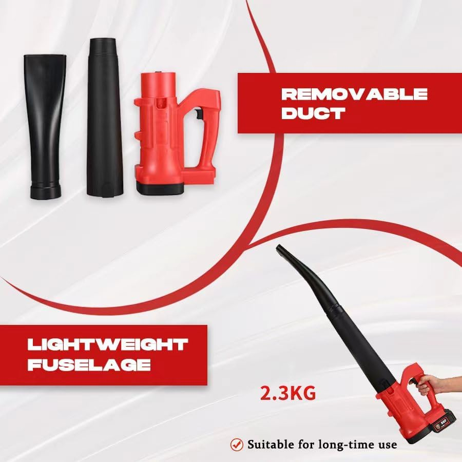 PORIYA 2800W 21V Cordless Leaf Blower, with 6-Speed Selection, Handheld Garden Cleaner Tool for Lawn Care, Outdoor Garden (Two Batteries) image number 1