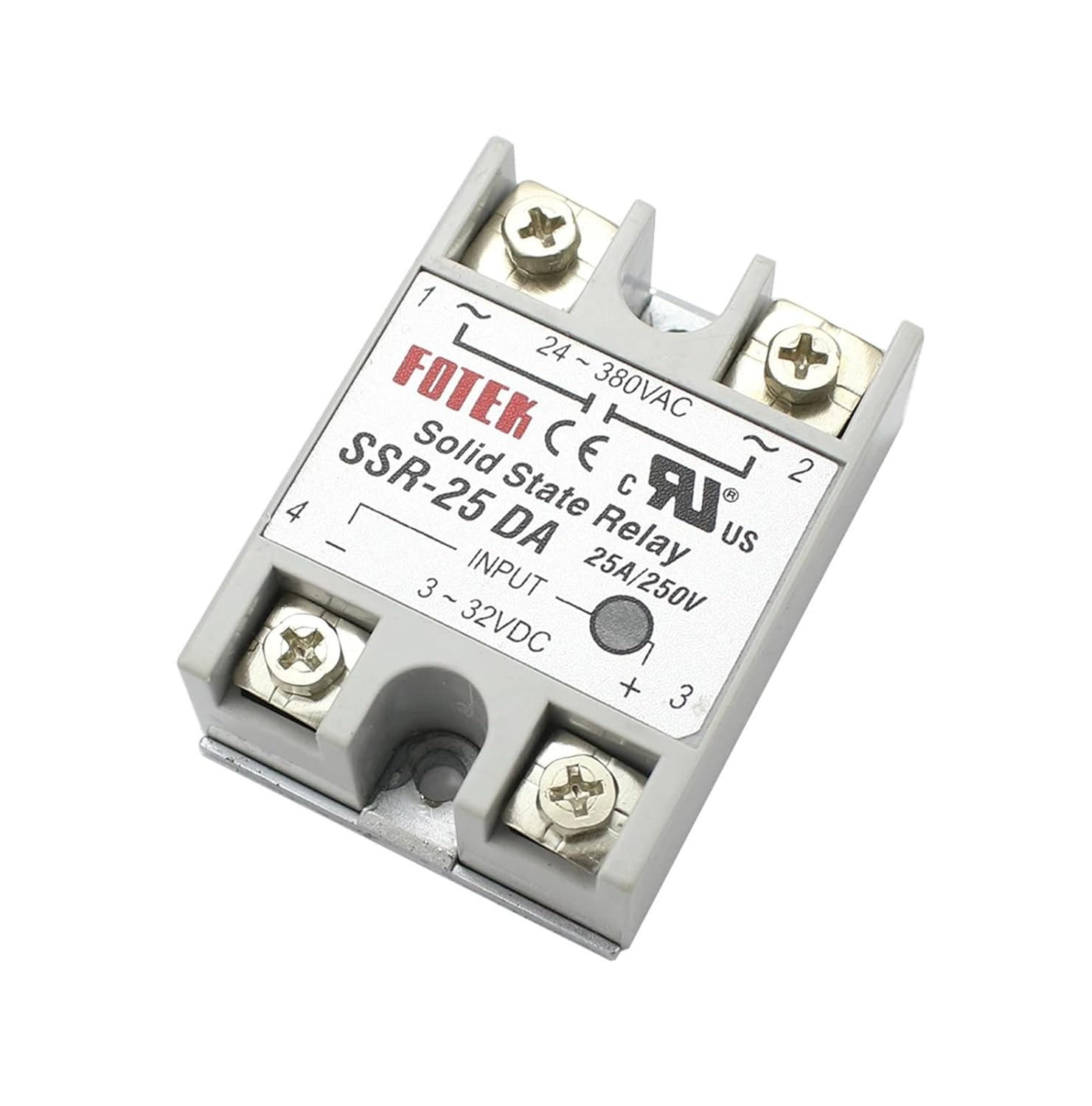 KLVN Solid State Relay SSR 10DA 25DA 40DA DC Control AC White Shell Single Phase without Plastic Cover(Ssr 25DA) image number 3