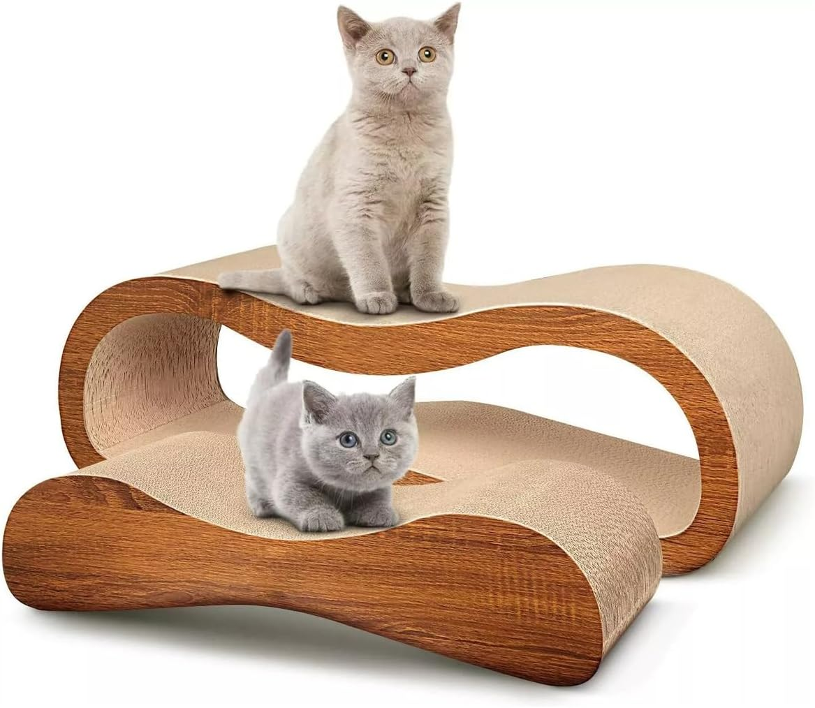 AIMALL 2-In-1 Cat Scratch Board and Recliner, Corrugated Paper Bed for Claw Care, Durable and Safe Cat Lounge Furniture image number 2