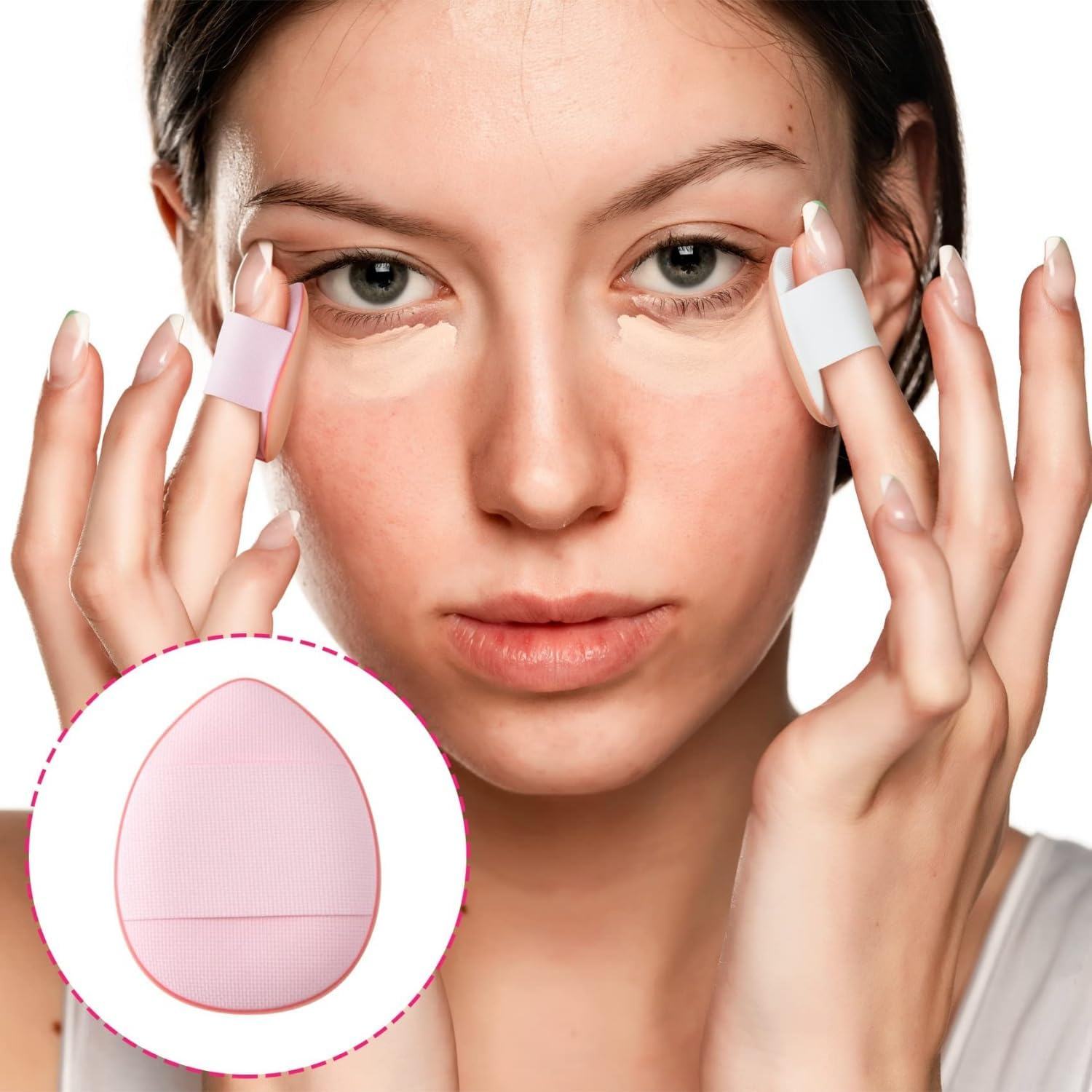 Longfng Makeup Sponge Set 27 PCS, Washable Reusable Beauty Sponge Blender for Loose Powder and Powders Foundation with Beauty Egg, Triangle Powder Puffs, Finger Cushion image number 1