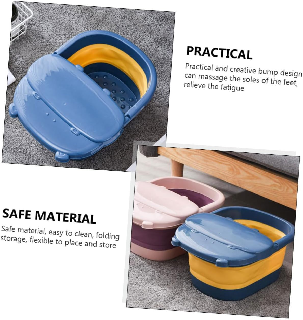 Beavorty Self-Massage Relief Foot Barrel Large Capacity Soak Foot Bucket for Tiredness image number 2