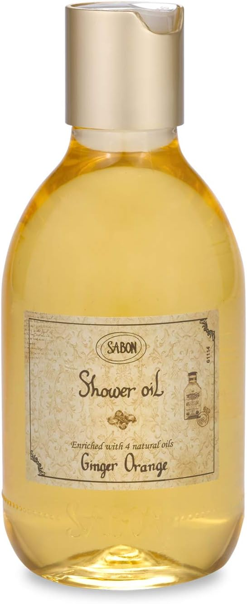 Sabon - Shower Oil PET - Moisturizing Body Wash - Omega 3, 6, 7 and 9, Vitamins D and a - SLS and Paraben Free - Ginger Orange