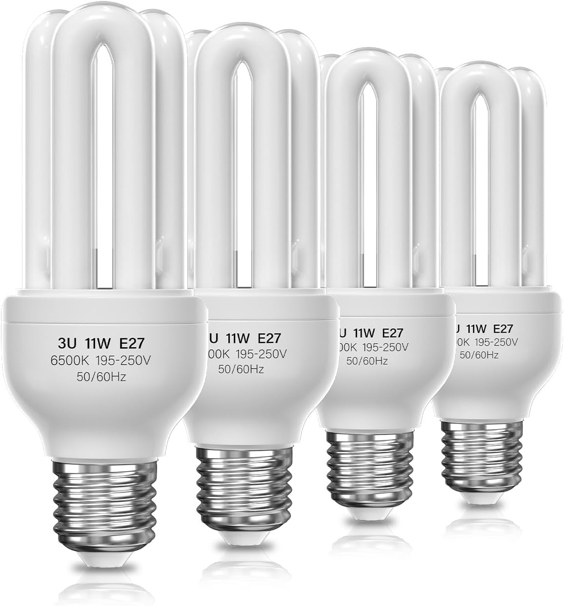 Brightark Energy Saving Light Bulbs, 11W E27 LED Bulbs Cool White 6500K, E27 ES CFL Low Energy Light Bulbs 11W=60W, 3U CFL Compact Fluorescent Stick Bulbs, Non-Dimmable, 4 Pack image number 6