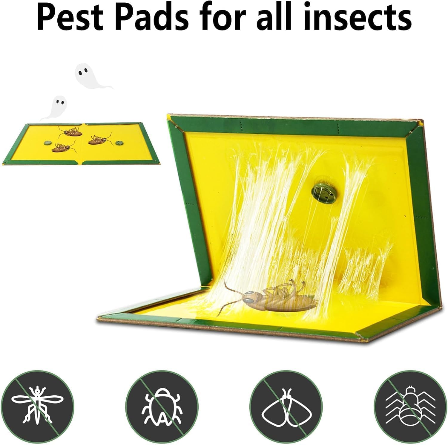 Sticky Traps, 7 PCS Adhesive Board, Suitable for Various Pest Traps,Extra Strong Glue Pest Board Trap,Effective Traps for Indoor/Outdoor, Home Kitchen Garden image number 4