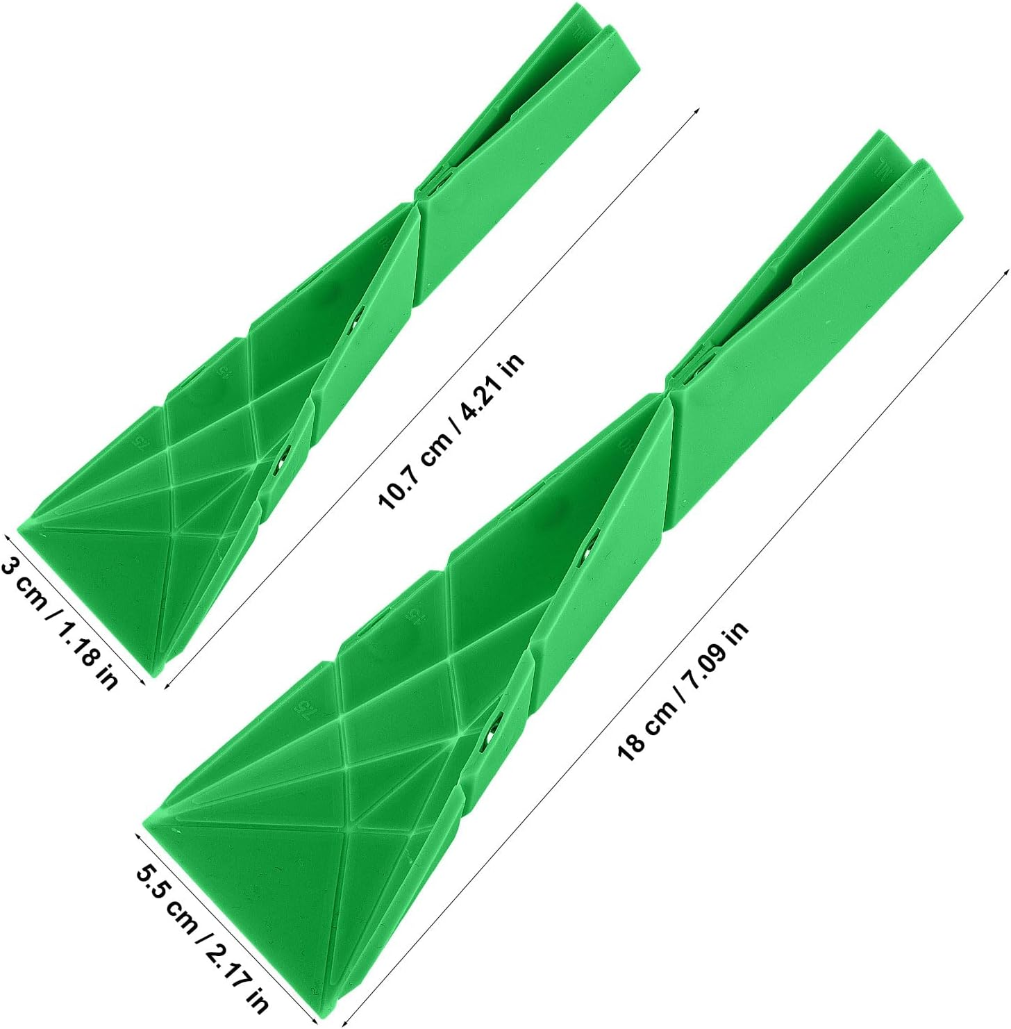 2Pcs 3-In-1 Polygons Measuring Spoon, 6 Different Sizes Foldable Flat Magnetic Measuring Spoons for Liquid Dry Ingredients Multifunctional Kitchen Gadgets (Green)