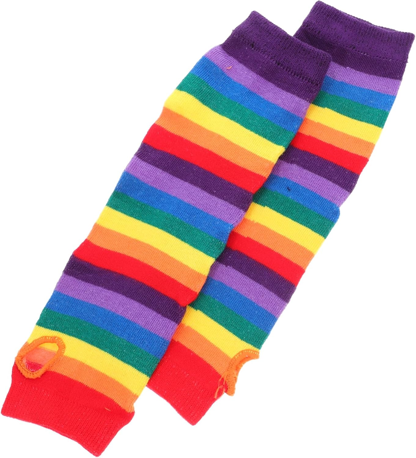 WRITWAA Long Gloves Rainbow Strips Warmer Fingerless Gloves for Women Girls Winter Festival Accessories Thermal Wear Women image number 5