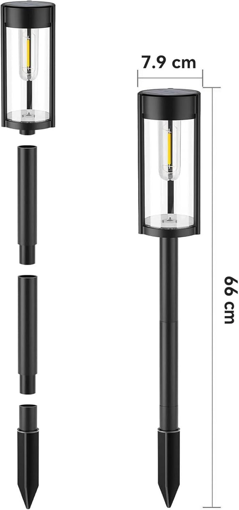 8 Pack Upgraded Solar Pathway Lights Outdoor, Bright Solar Garden Lights Outdoor Waterproof, Auto On/Off Outdoor Solar Lights for Yard Landscape Path Lawn Patio Walkway (8Pack Round) image number 1