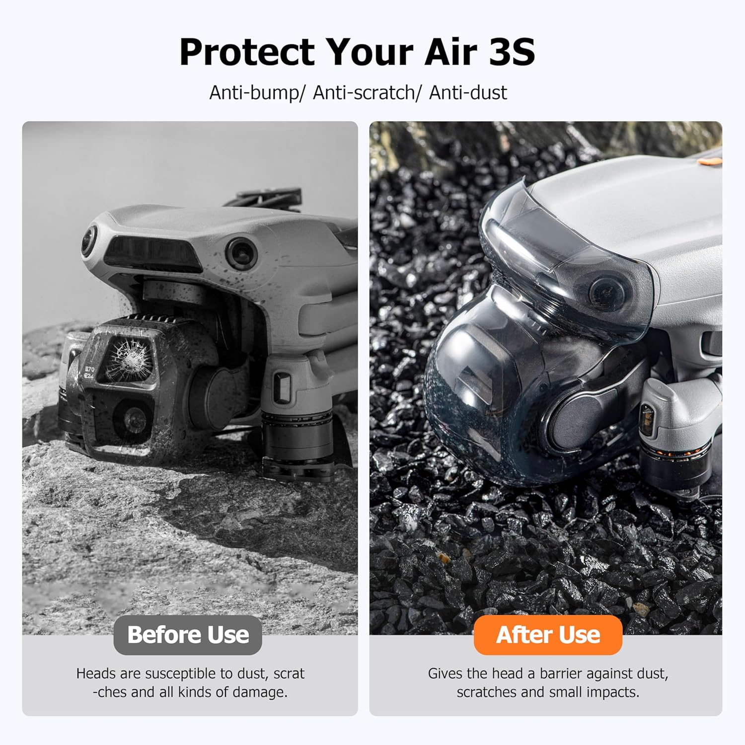 Air 3S Gimbal Protector,Lens Cover Obstacle Sensor Avoidance Cap for DJI Air 3S Drone Accessories image number 3