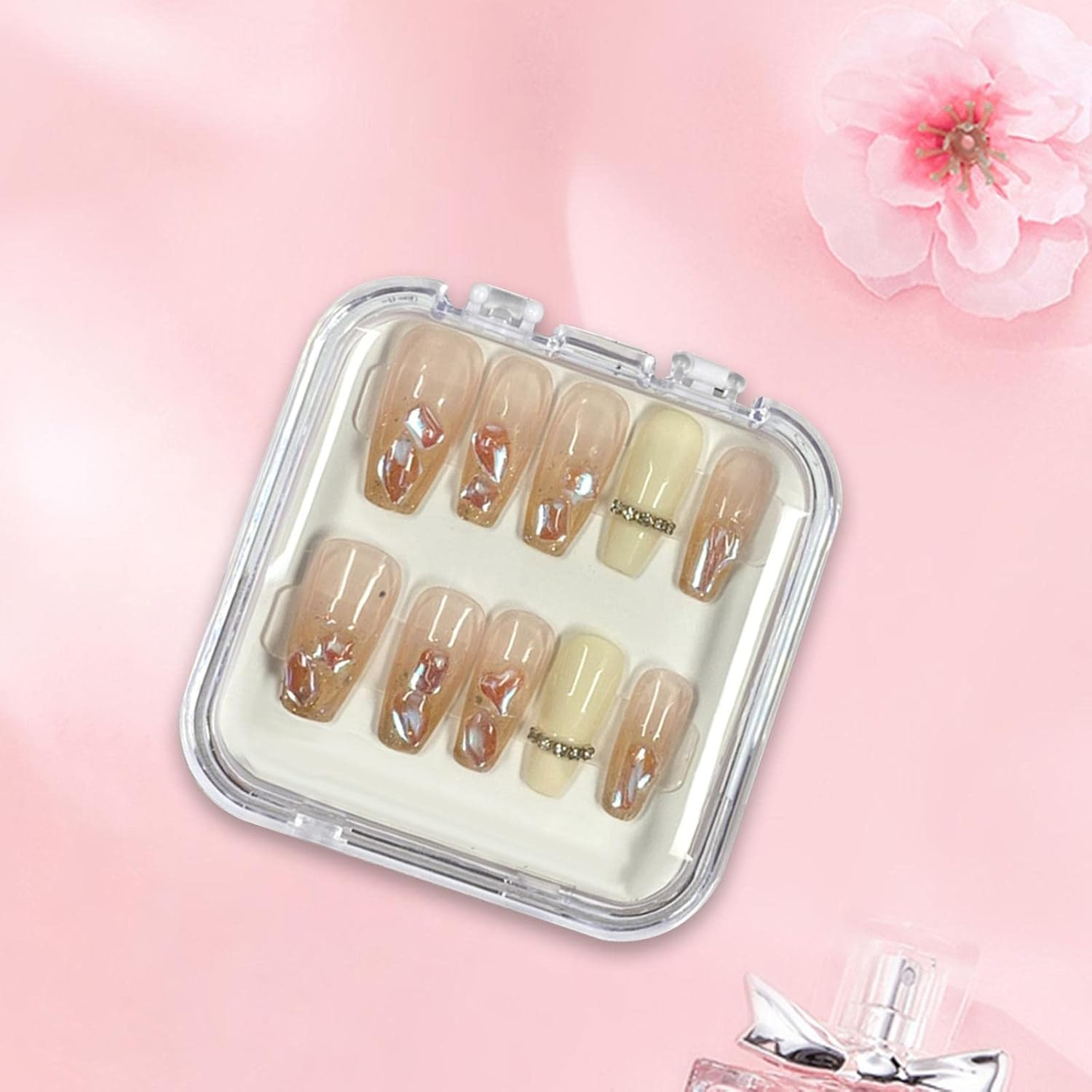 Generic 10X Press on Nail Storage Boxes Nail Art Display Holder Acrylic Nail Storage Container, White image number 6