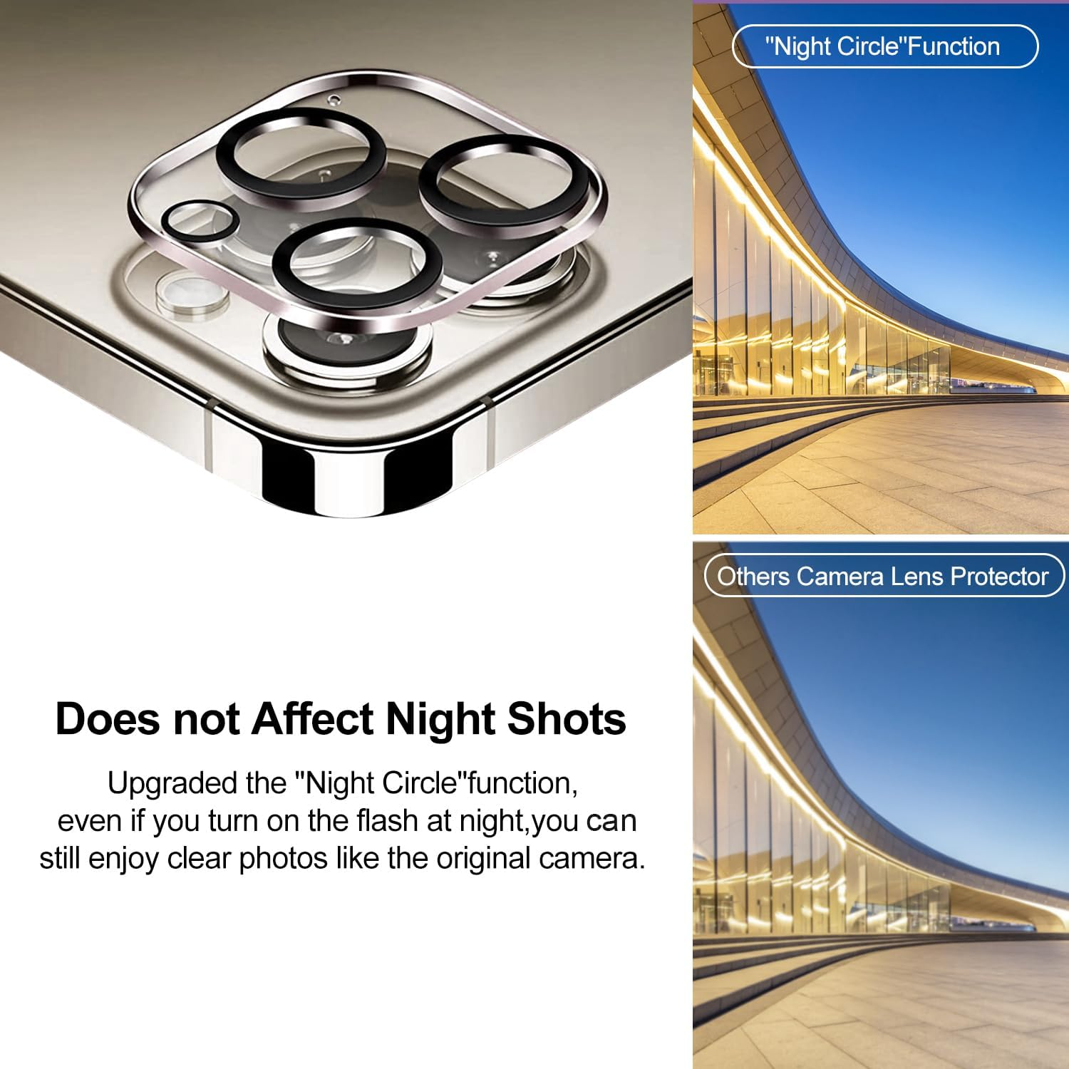 [3 Pack] T Tersely Camera Lens Screen Protector for Iphone 16 Pro/Iphone 16 Pro Max, 9H Hardness Transparent HD Protective Tempered Glass Protector Film image number 4