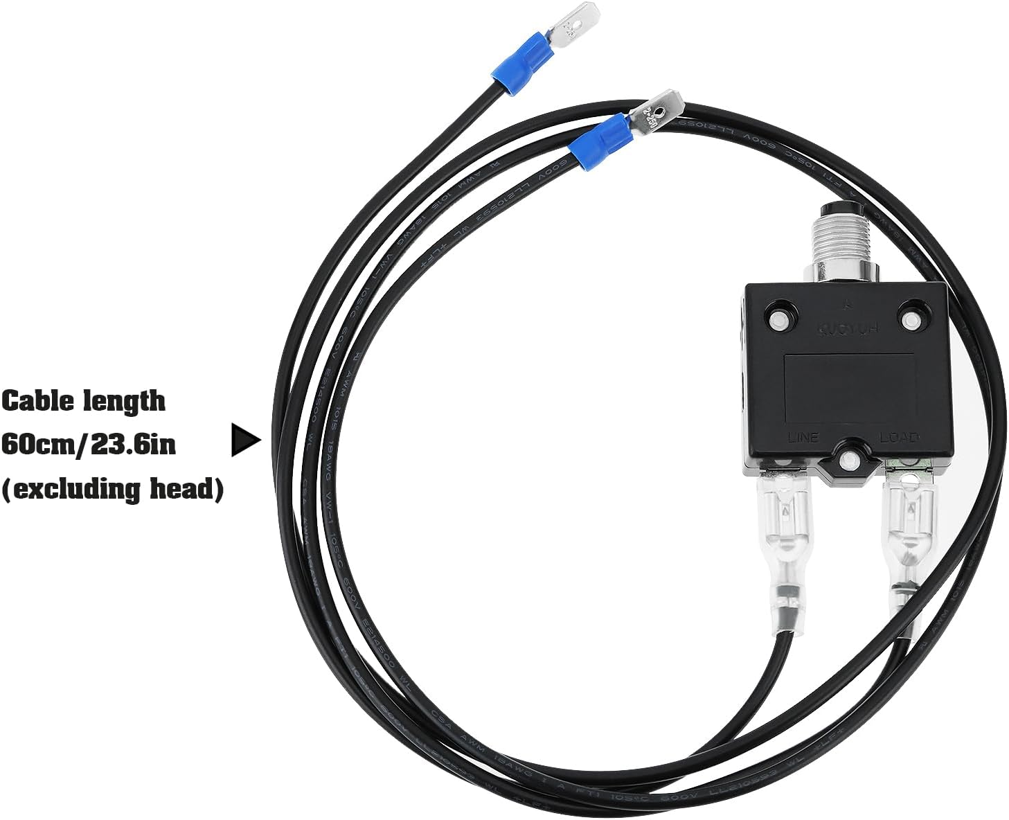 Emagtech 1Pc Push Button Circuit Breaker Current Overload Protector with Wire 32V 18AWG for Electrical Appliances Small Generators Air Compressors 60Cm(3A) image number 5