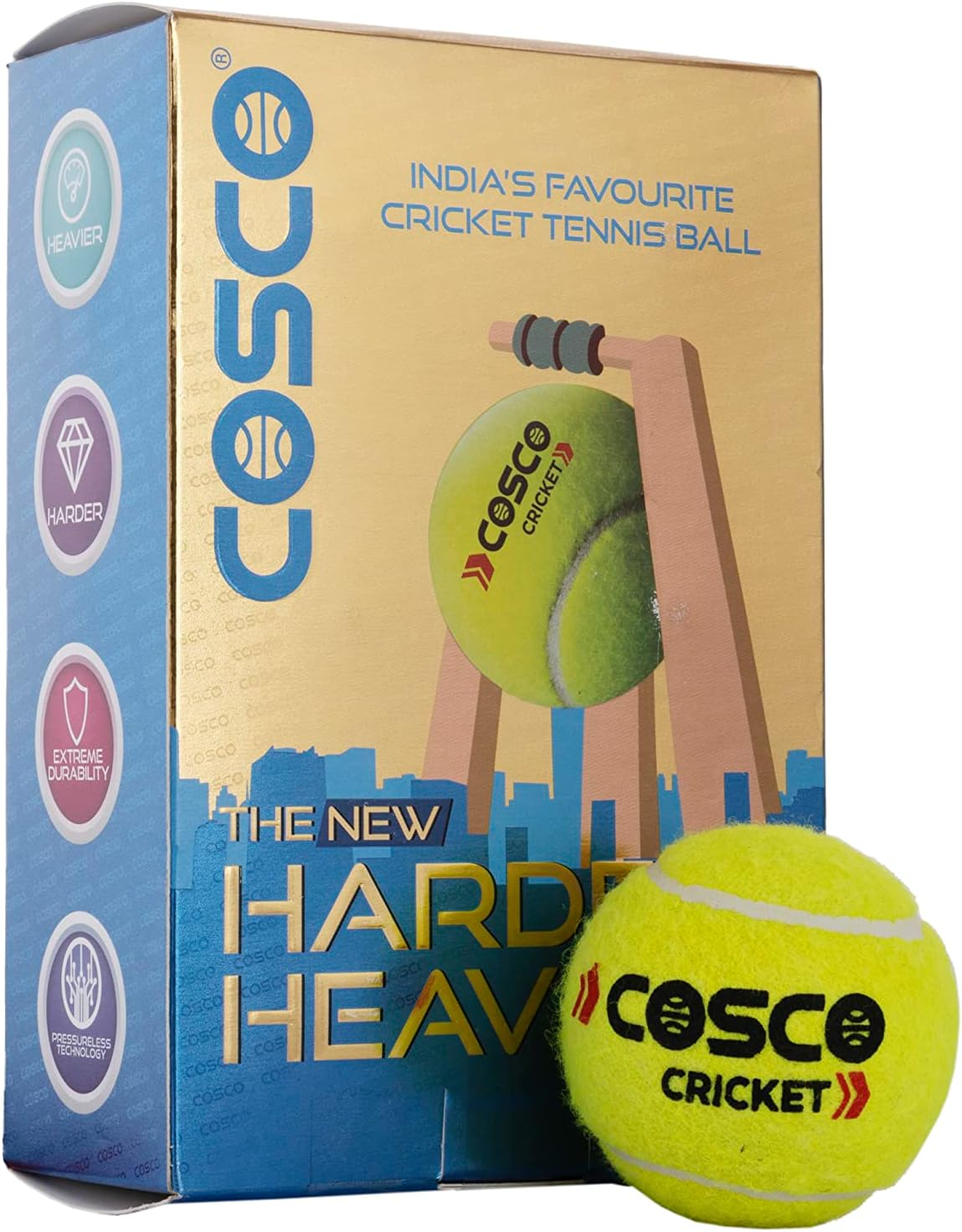 Cosco Light Cricket Tennis Ball (Pack of 6) Outer Material: Rubber, Color: Green, Standard Size image number 4
