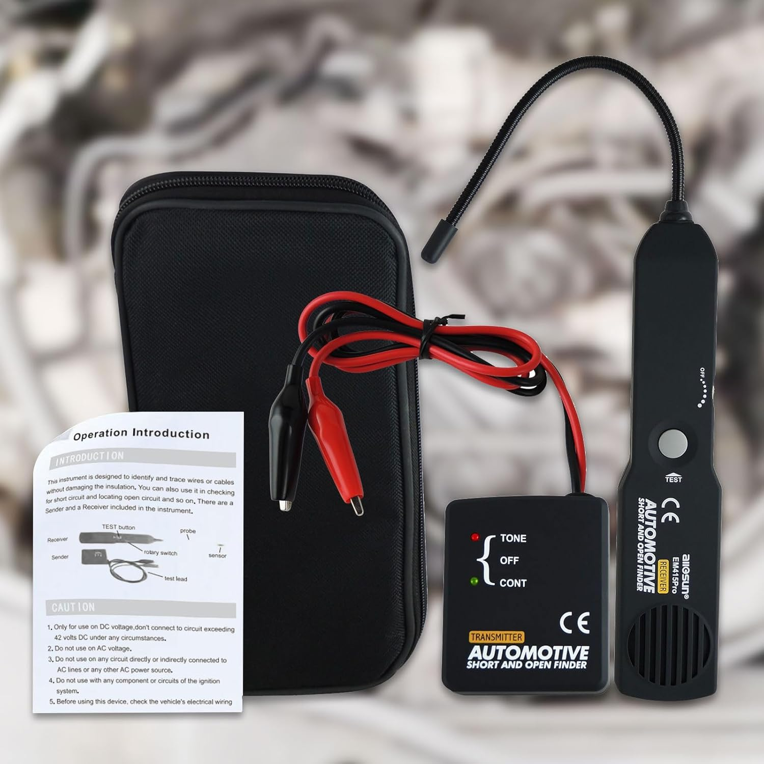 Automotive Electrical Open&Short Finder Circuit Tester Circuit Finder Detector Tone Generator Cable Wire Breaker Tracker Circuit Fault Find DC 6-42V Car Diagnostic Tool image number 1