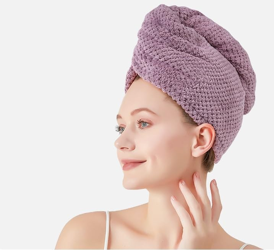 3 PCS Microfiber Hair Towel, Hair Wraps for Women Wet Hair, Fast Drying Hair Turban, anti Frizz Head Towels Wrap for Curly Hair (Multiple Colors, 25 * 65CM) image number 5