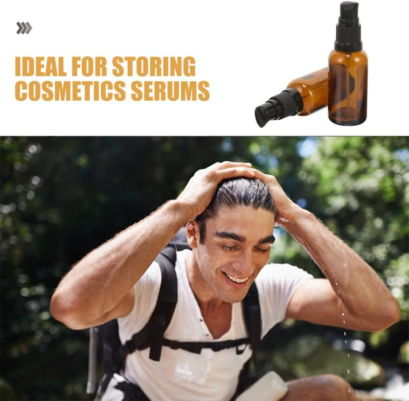 Oatipho 30Ml/1.01Oz Pump Bottles, 4Pcs Portable Lotion Container Refillable Containers for Travel Lotion Creams Shampoo Cleanser Use image number 6