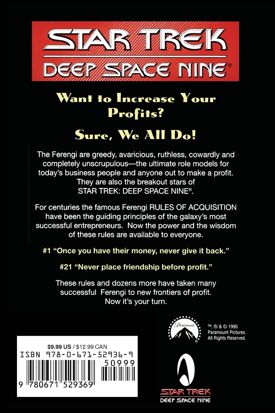 The Star Trek: Deep Space Nine: the Ferengi Rules of Acquisition: Deep Space Nine: the Ferengi Rules of Acquisition (Original) image number 2