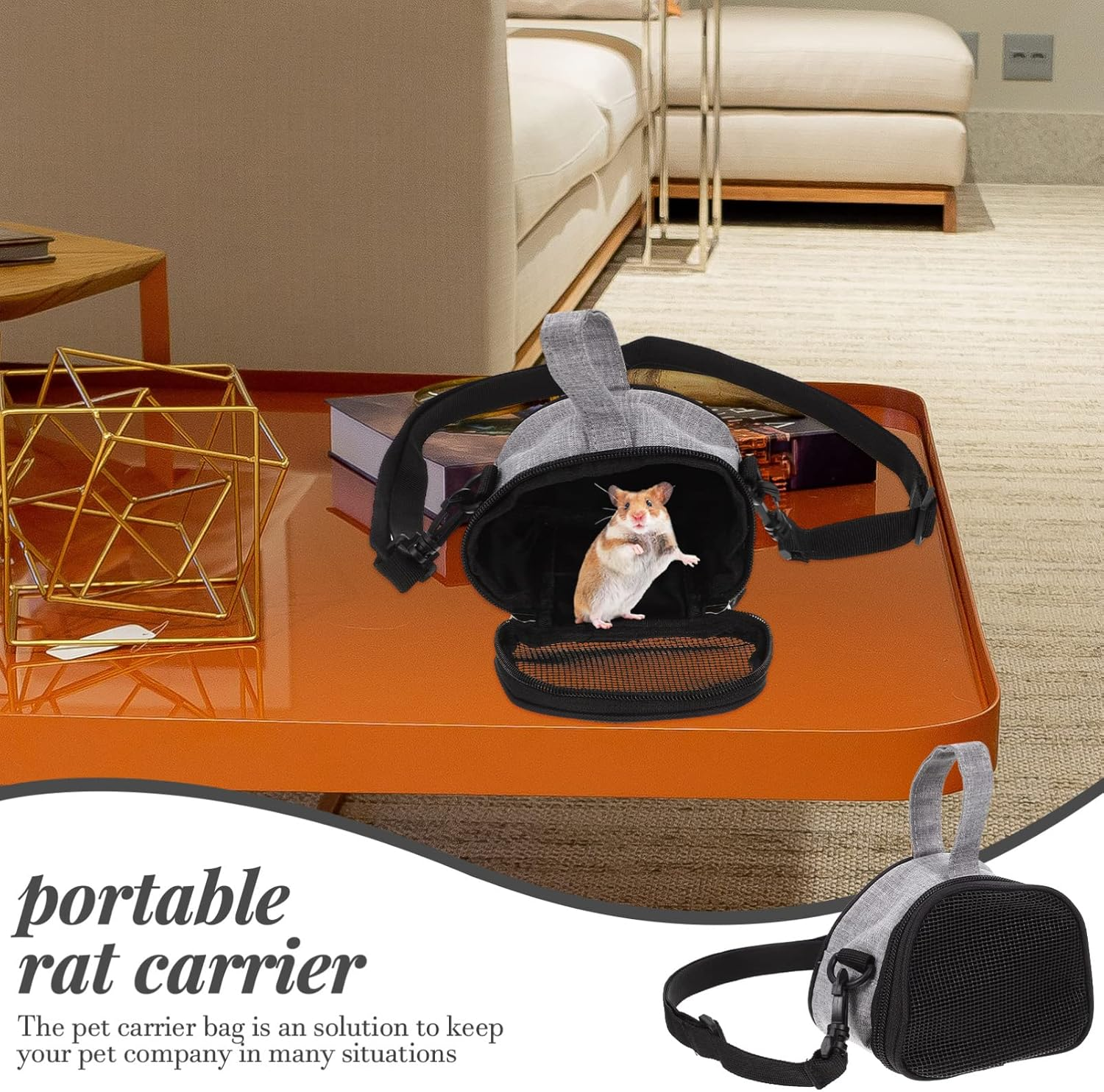 INOOMP 2Pcs Portable Guinea Pig Carrier Breathable Bird Carrier Convenient Rat Outdoor Accessory for Small Animal Travel image number 4