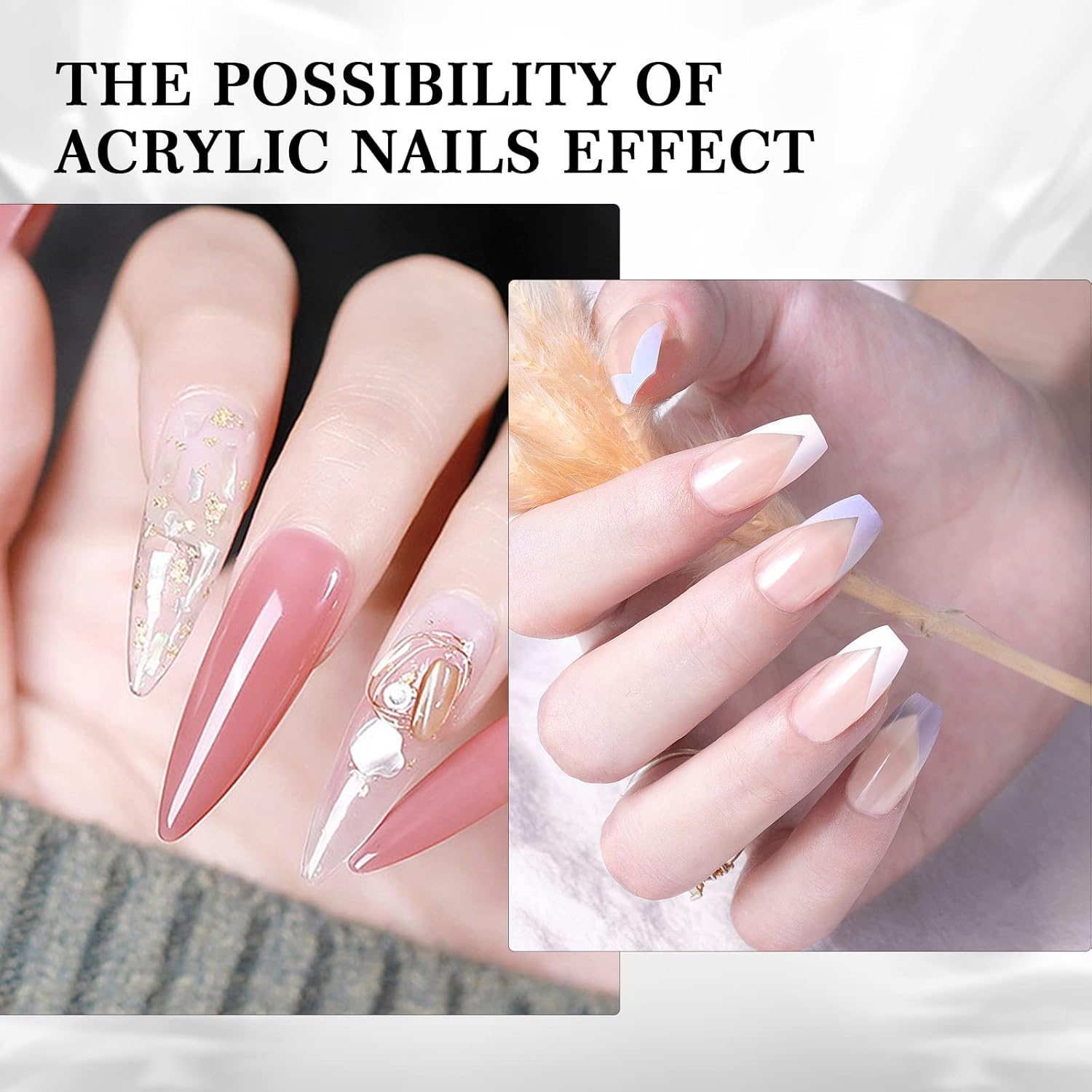 SAVILAND Clear Acrylic Powder 5.29OZ Large Capacity Acrylic Nail Powder Polymer Beginner Friendly Long Lasting No Need Nail Lamp Professional Acrylic Powder for French Manicure Nail Carving image number 1