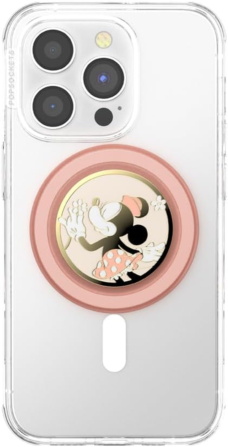 Popsockets round Phone Grip Compatible with Magsafe, Adapter Ring Included, Phone Holder, Wireless Charging Compatible, Disney - Enamel Minnie Daisy SNIFF