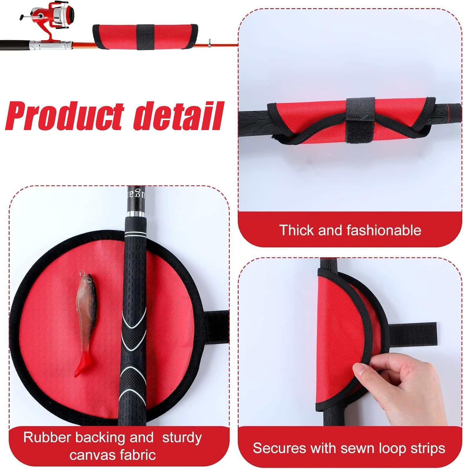 Wzenclave 4Pcs Fishing Lure Covers Set, Durable Lure Gloves & Bait Covers, Easily See Lure Hook Covers Lure Guard, for Rod Protection, Waterproof Lure Wrap & Shield for Fishing Accessories image number 6