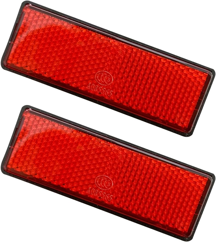 2 PCS Motorcycle Warning Reflectors, M6&times;1.0 Waterproof Plastic Reflective Warning Reflector, Motorcycle Rear Safety Reflector with Screw, Universal Motorcycle Accessories (L, Red)