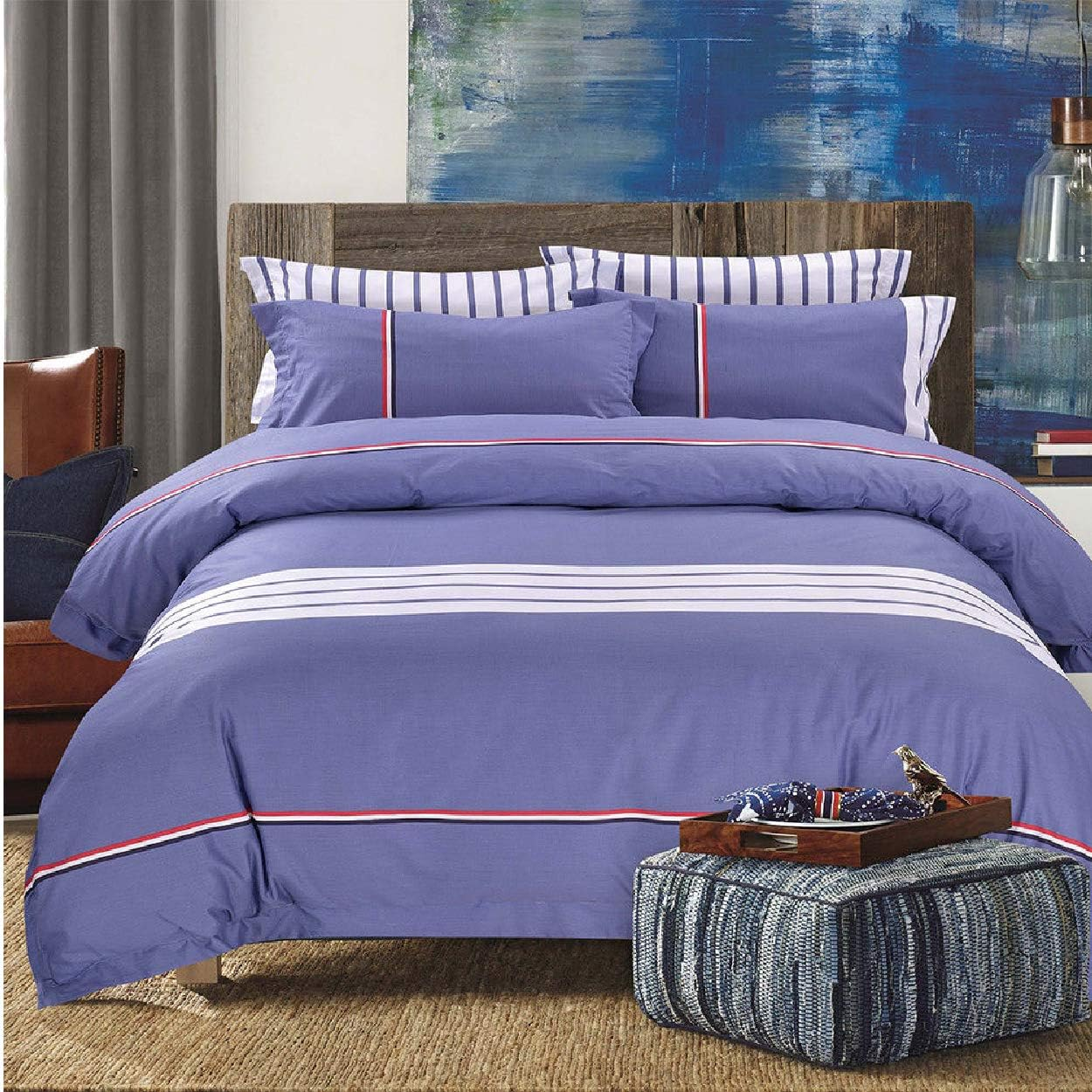 Puppy Blues Design 100% Cotton Quilt Cover Set, Double