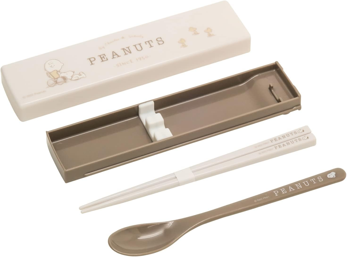 OSK CT-27 Peanuts Everyday Cutlery Set, Snoopy Pull Lid Combi, Chopsticks, 7.1 Inches (18 Cm), Spoon, Made in Japan, Dishwasher Safe, No Crunching, Sliding, Easy to Use, Stylish, Cute, Unisex, Kids, image number 3